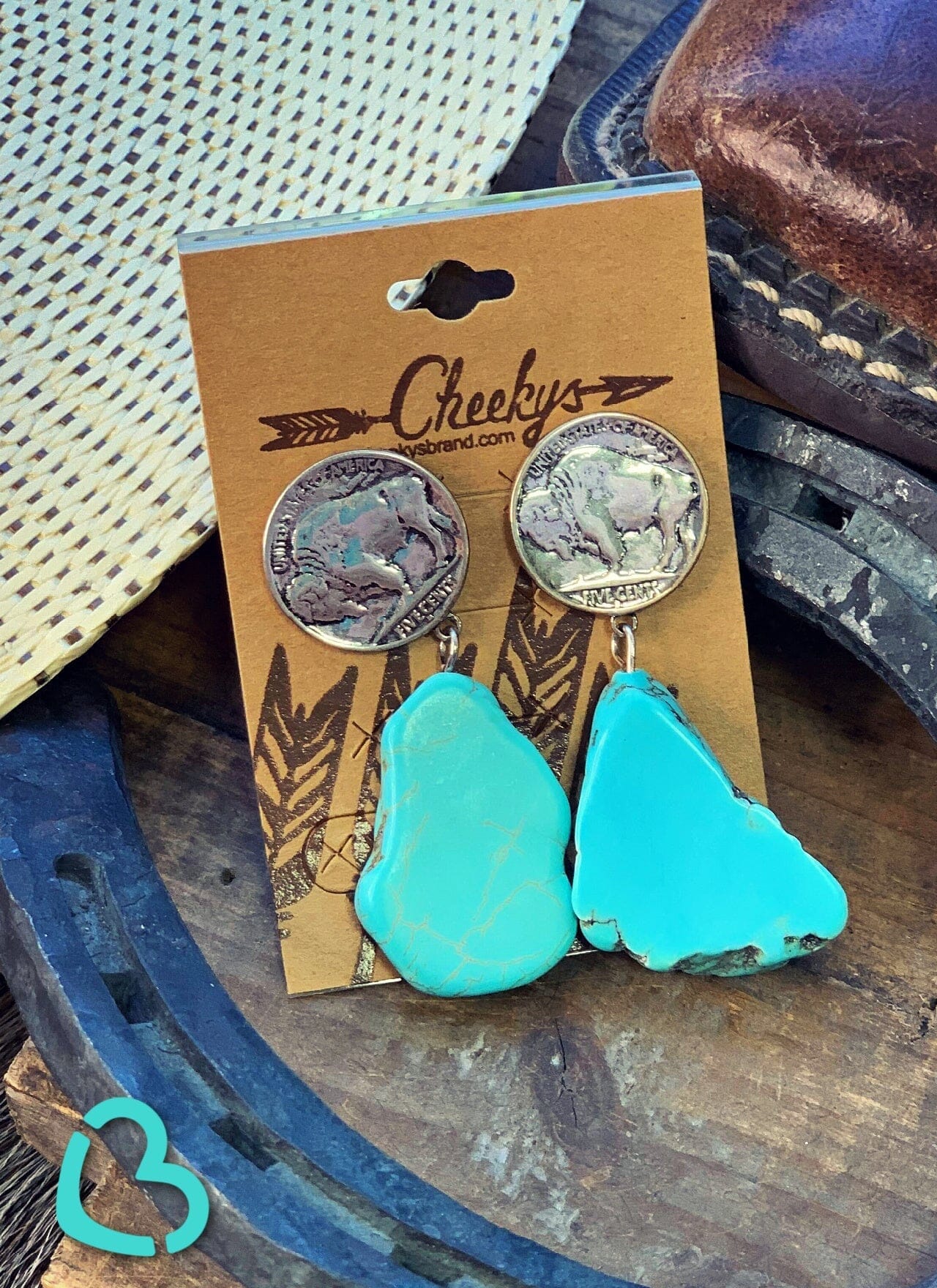 Buffalo Nickel Turquoise Stone Earring Jewelry 18 