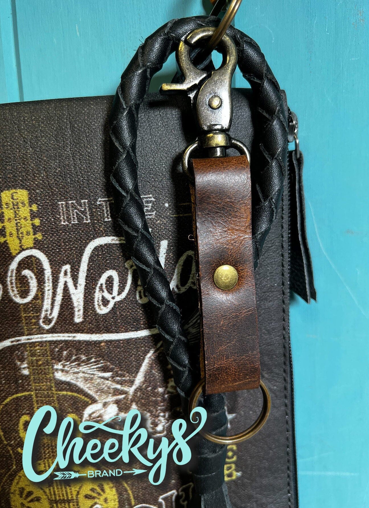 Leather Keychain Cheekys Brand Brown Leather 