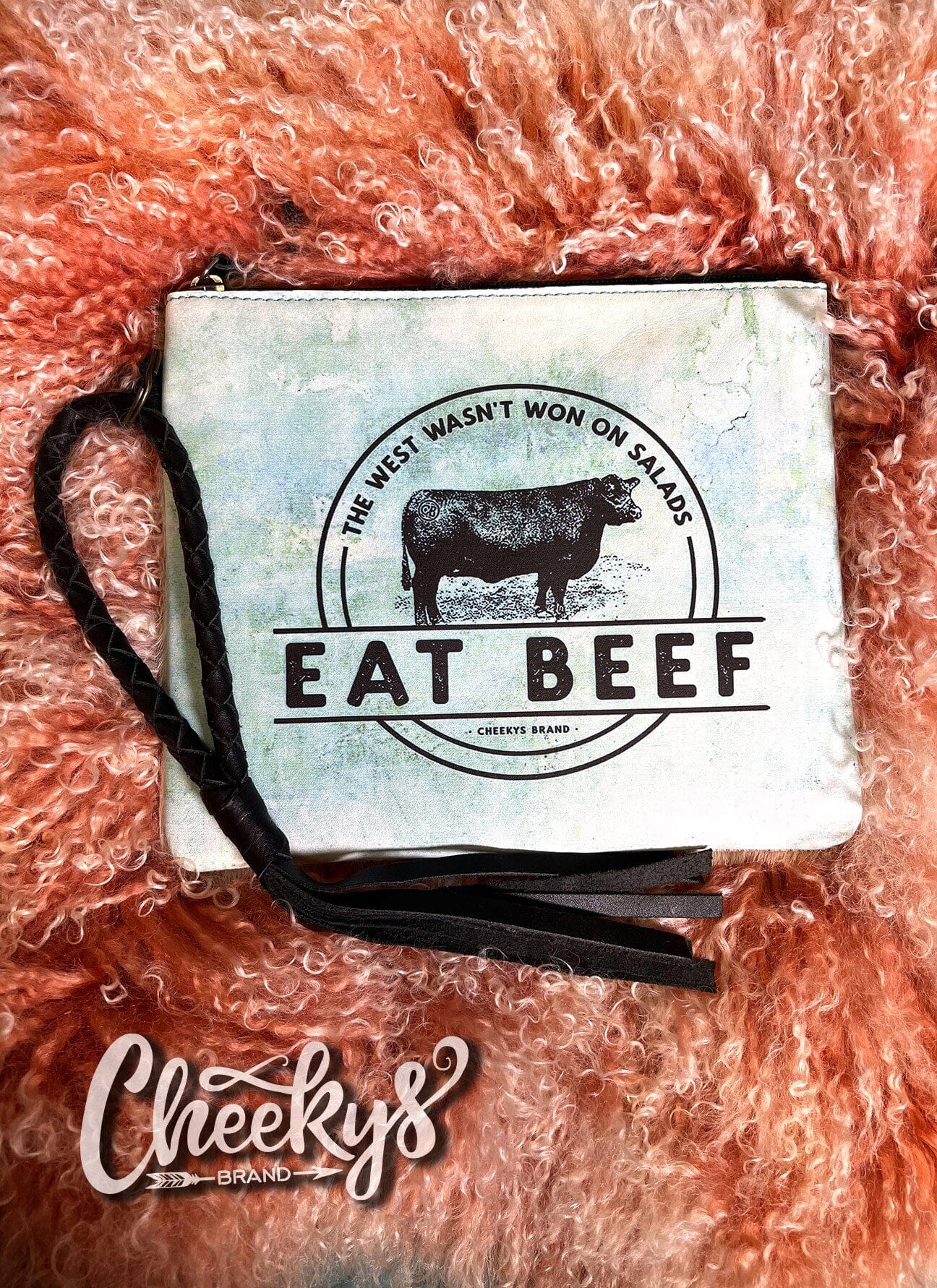 Eat Beef Black Wristlet Cheekys Brand 