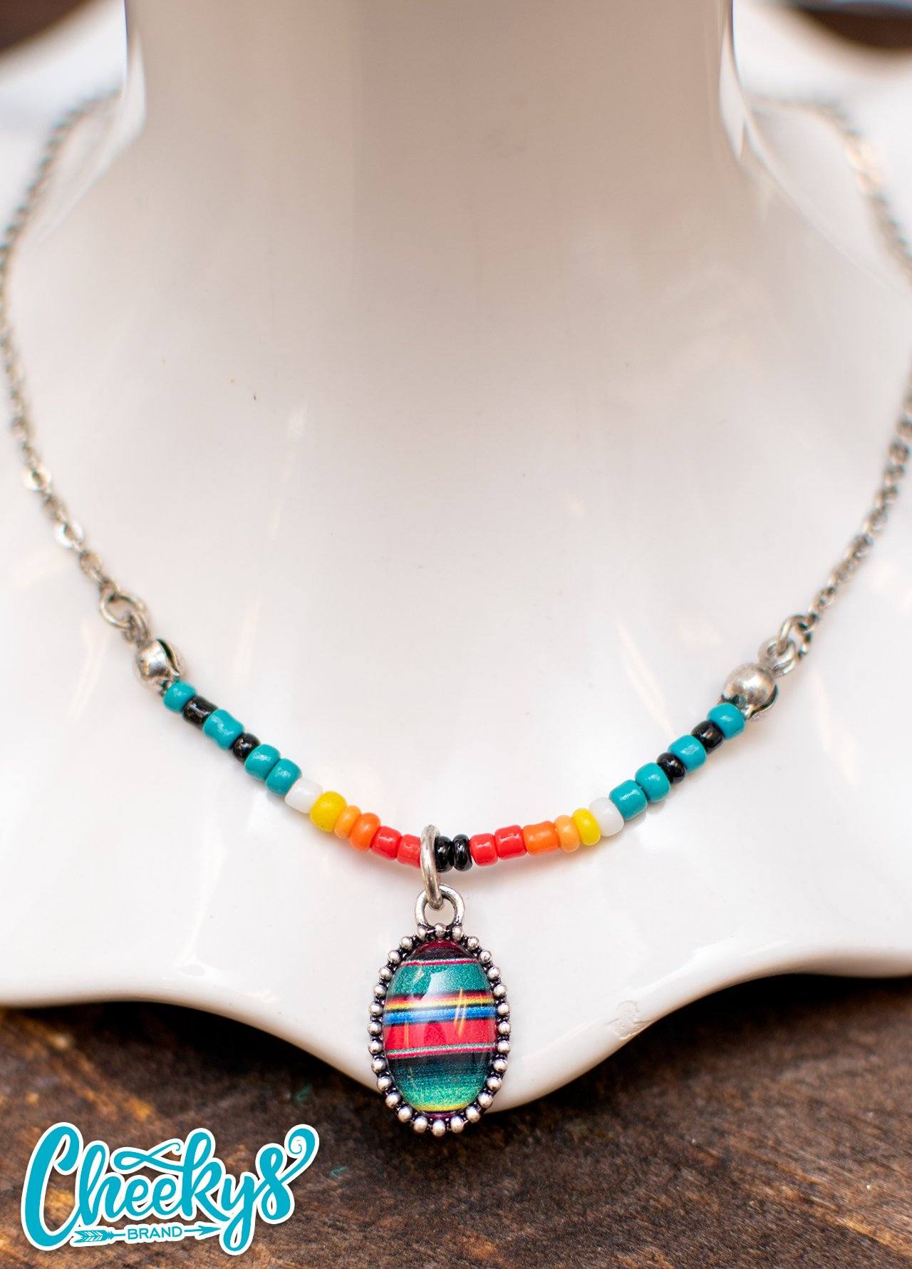 The Ruidoso Beaded Anklet with Serape Charm Jewelry 176 