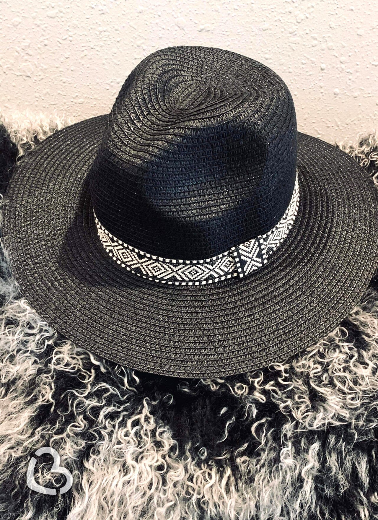 Black Tribal Panama Sun Hat Hat Cheekys Brand 