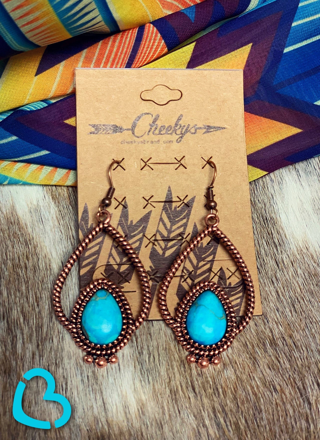 The Castleford Teardrop Earrings in Turquoise and Copper Jewelry 18 