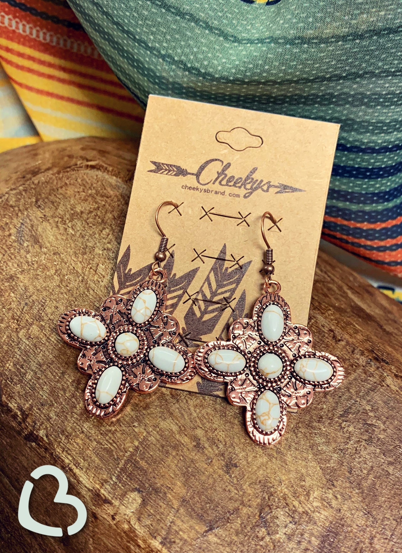 The Starburst Earrings in White Buffalo and Copper Jewelry 18 