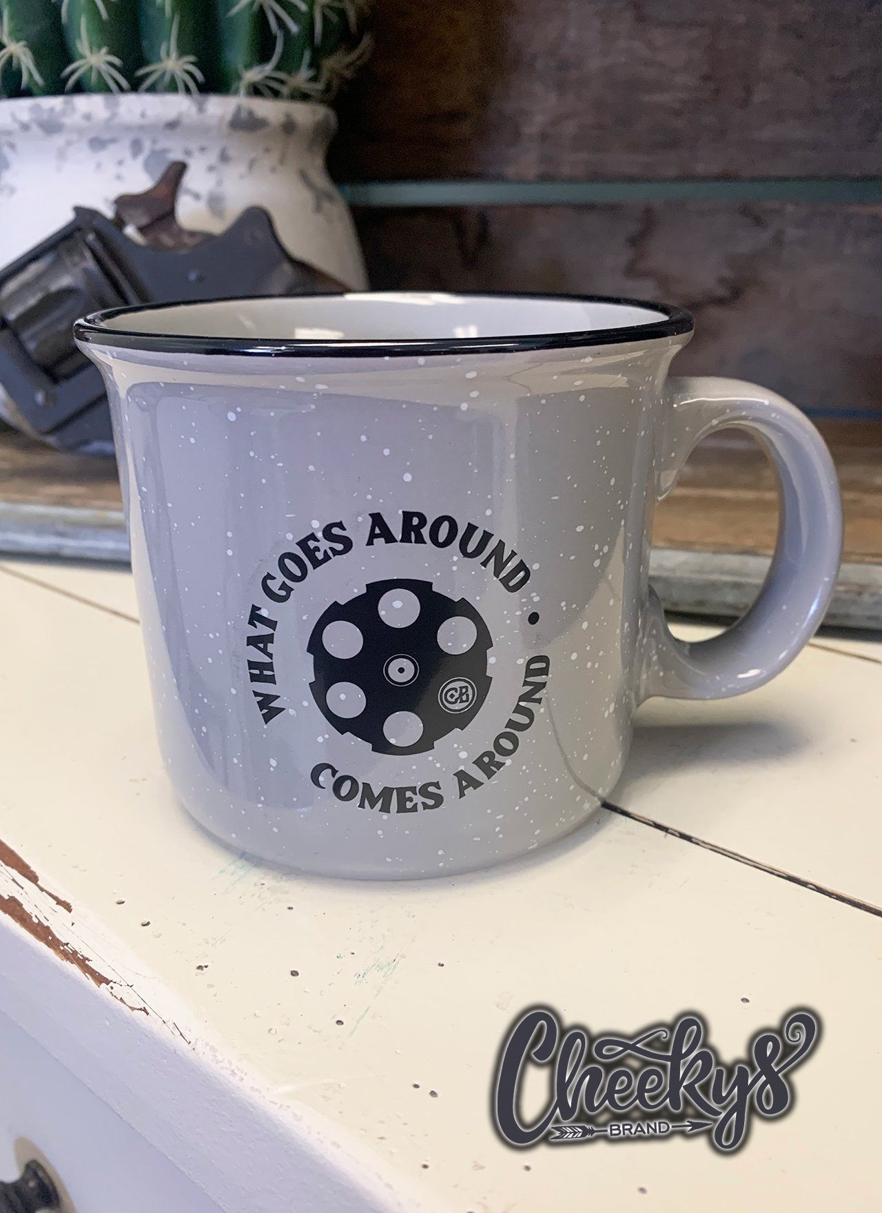 What Goes Around Comes Around Mug on Gray Accessories 74 