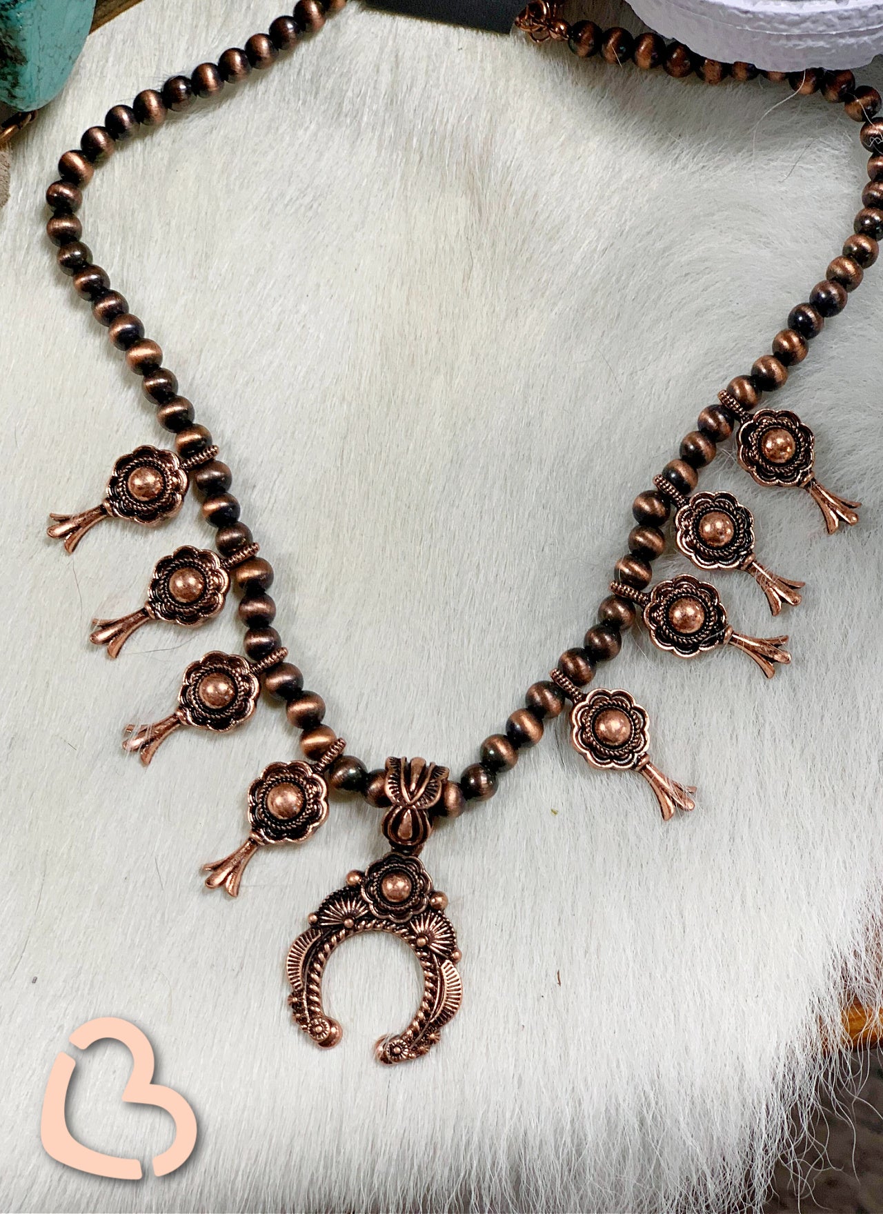 The Lenora Squash Blossom Necklace in Copper Jewelry 176 