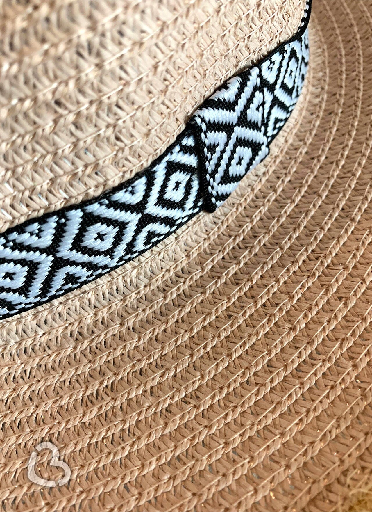Blush Aztec Frayed Straw Hat Hat Cheekys Brand 