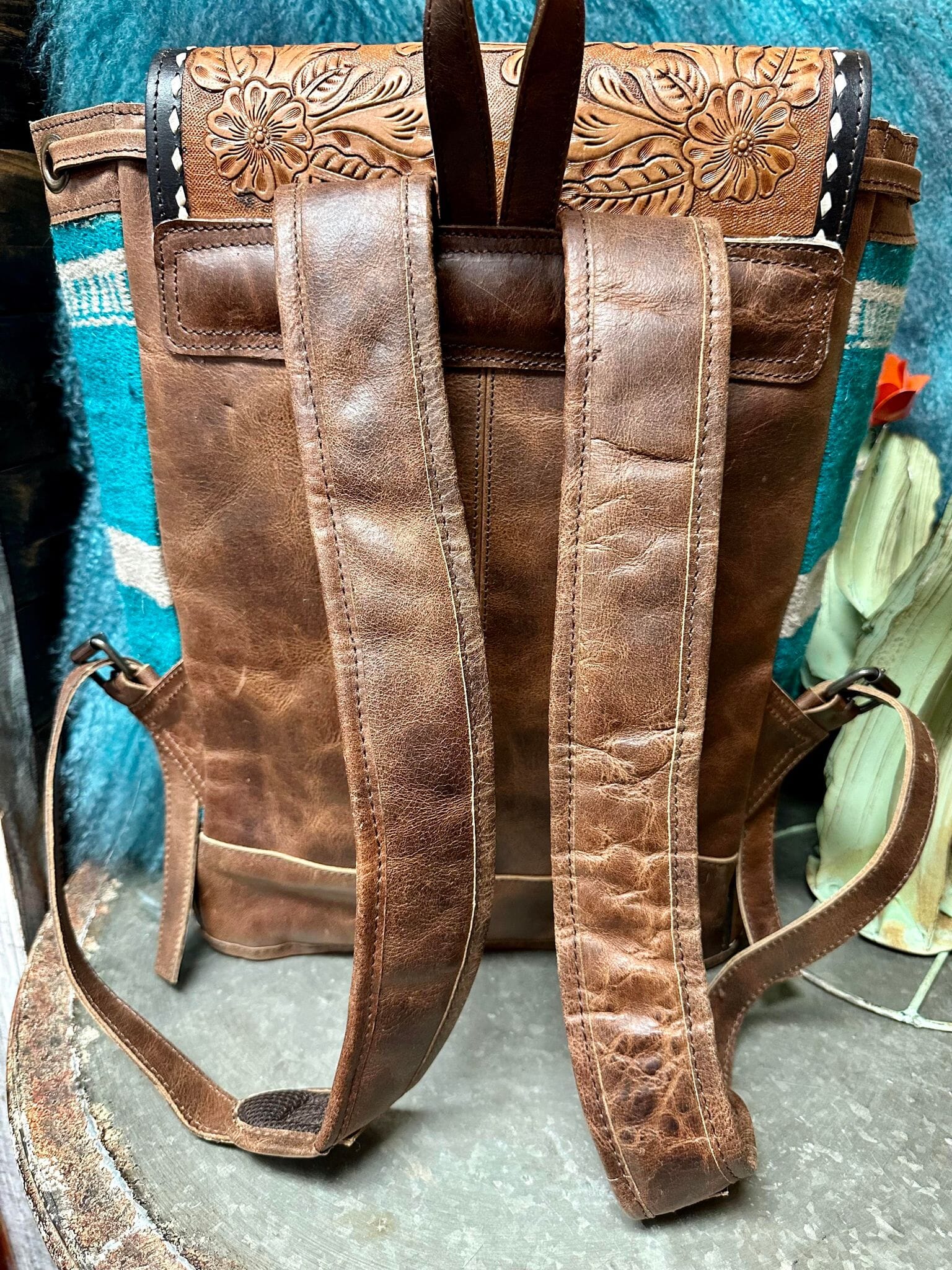 Grissom Steer Tooled Leather Backpack Cheekys Brand 