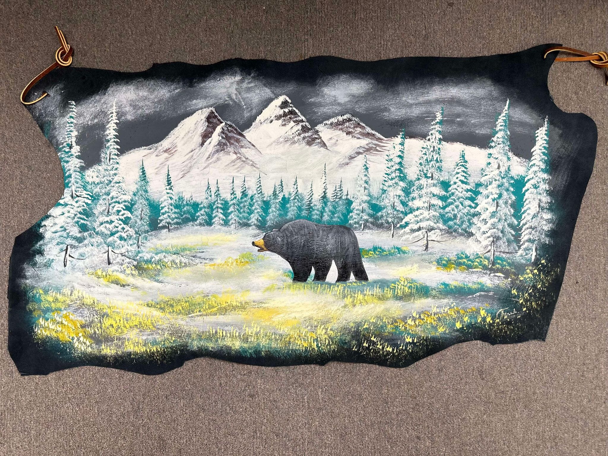 Winners choice BEAR or BUFFALO HANDPAINTED HIDE waffle! Cheekys Brand 