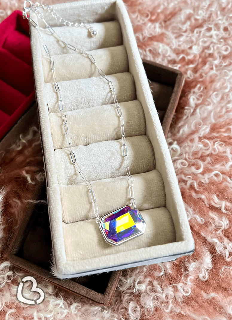 "Jewels" Rhinestone Pendant in Rainbow Cheekys Brand 