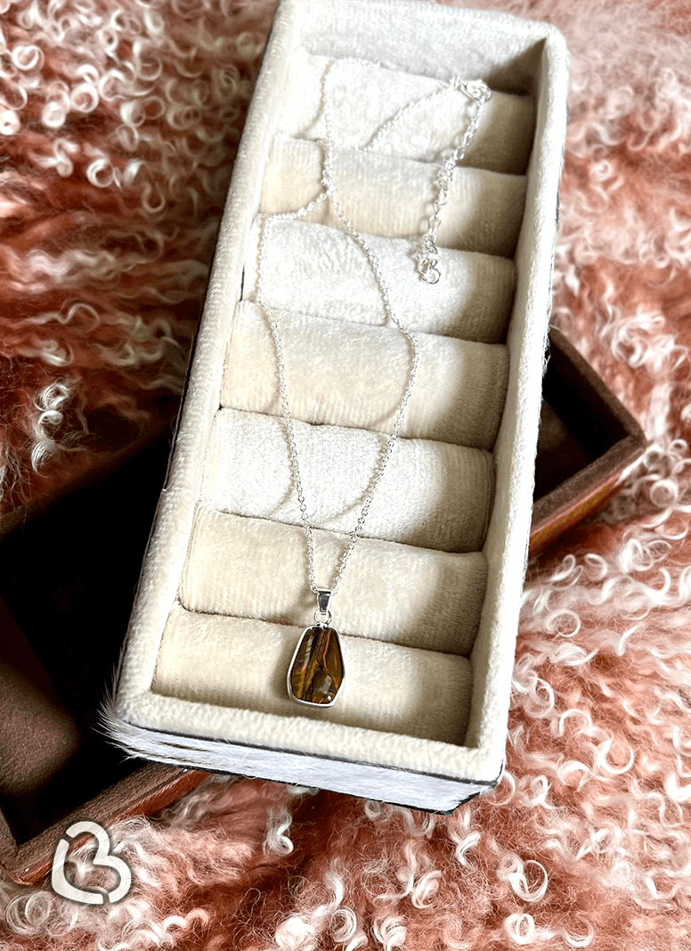 "Trudy" Crystal Pendant Necklace- Tiger's Eye Cheekys Brand 