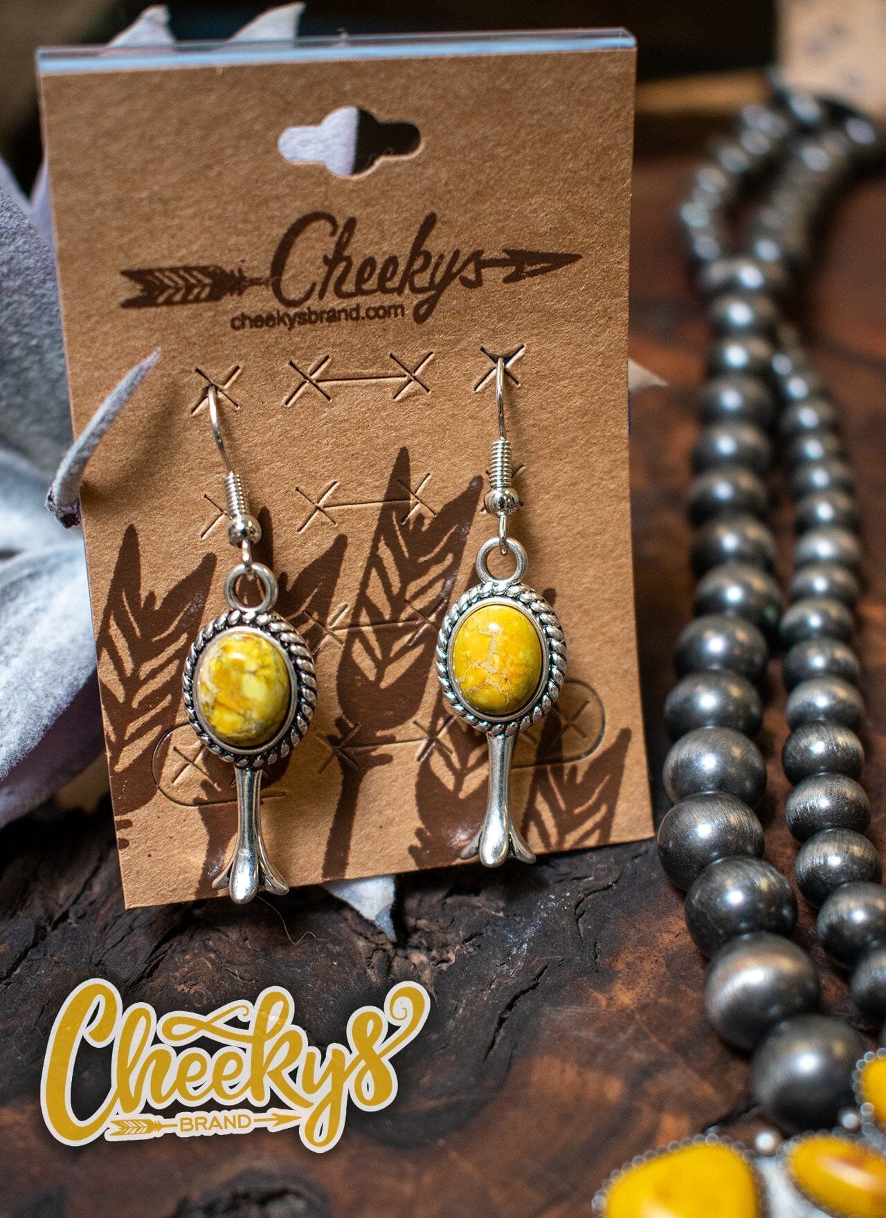 The Callahan Squash Blossom Earrings in Deep Mustard Jewelry 18 