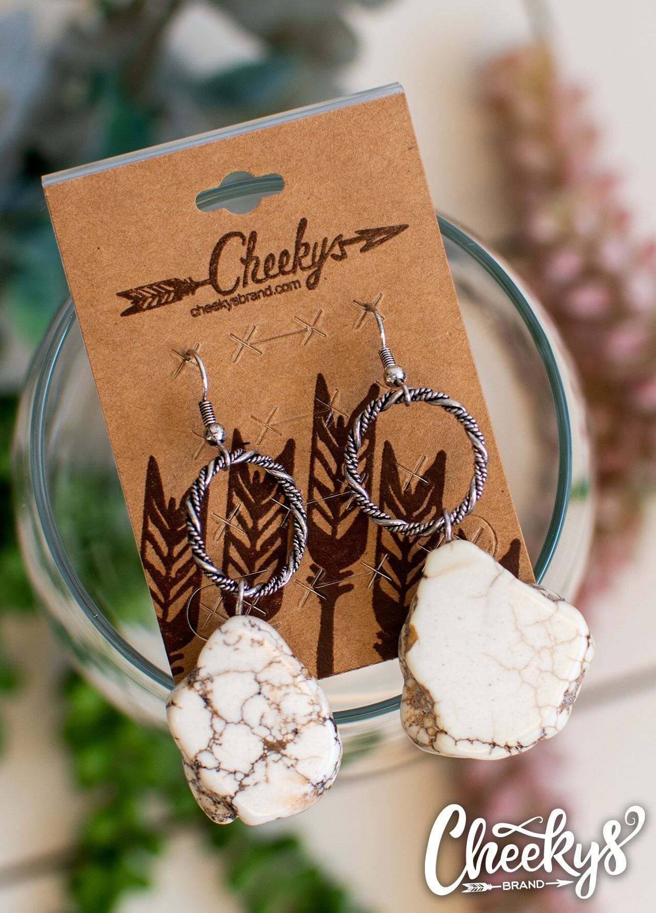 Calamity Jane Natural Stone Earrings White/Silver 18 
