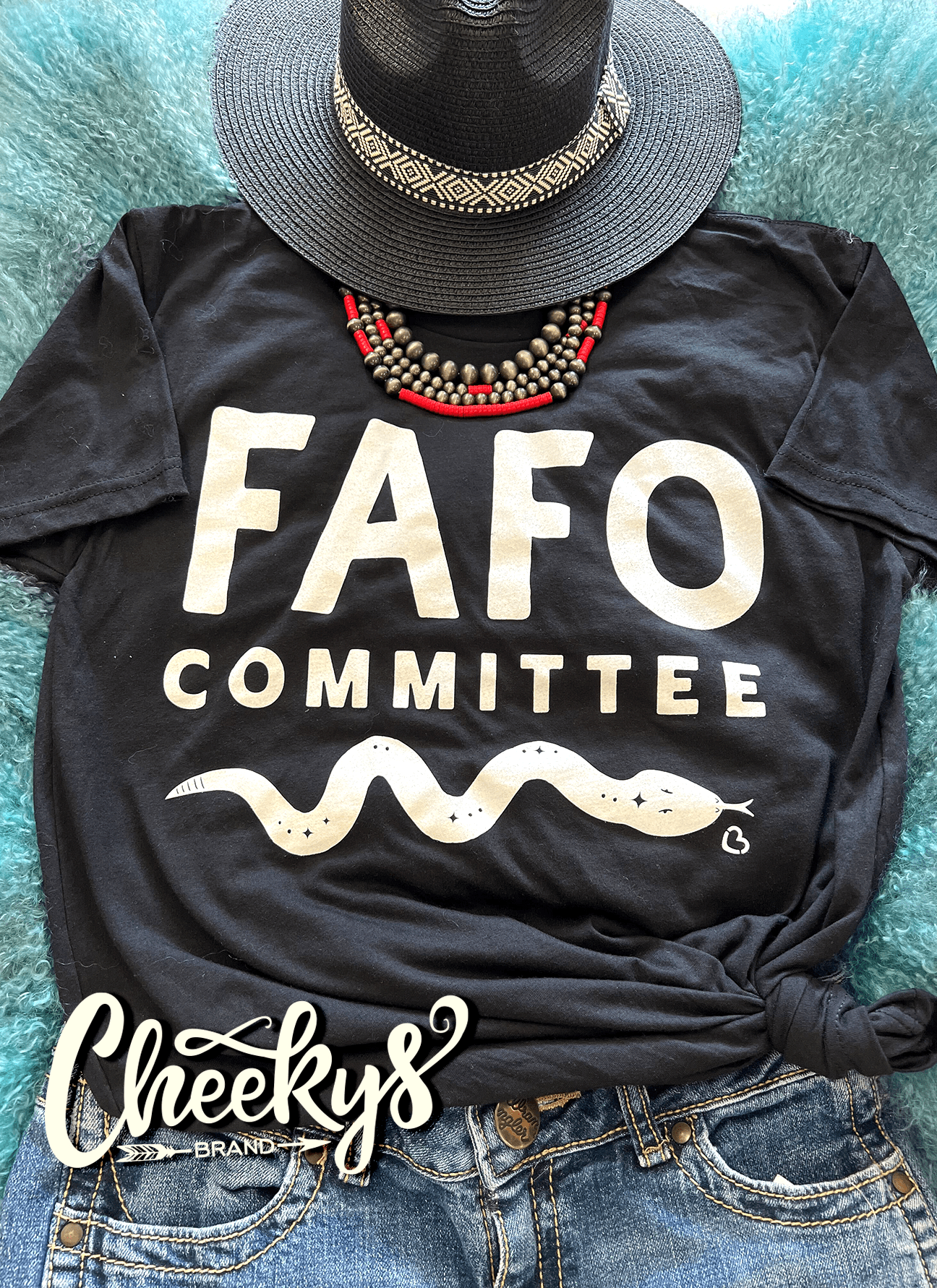 FAFO Unisex Tee on Black Cheekys Brand 