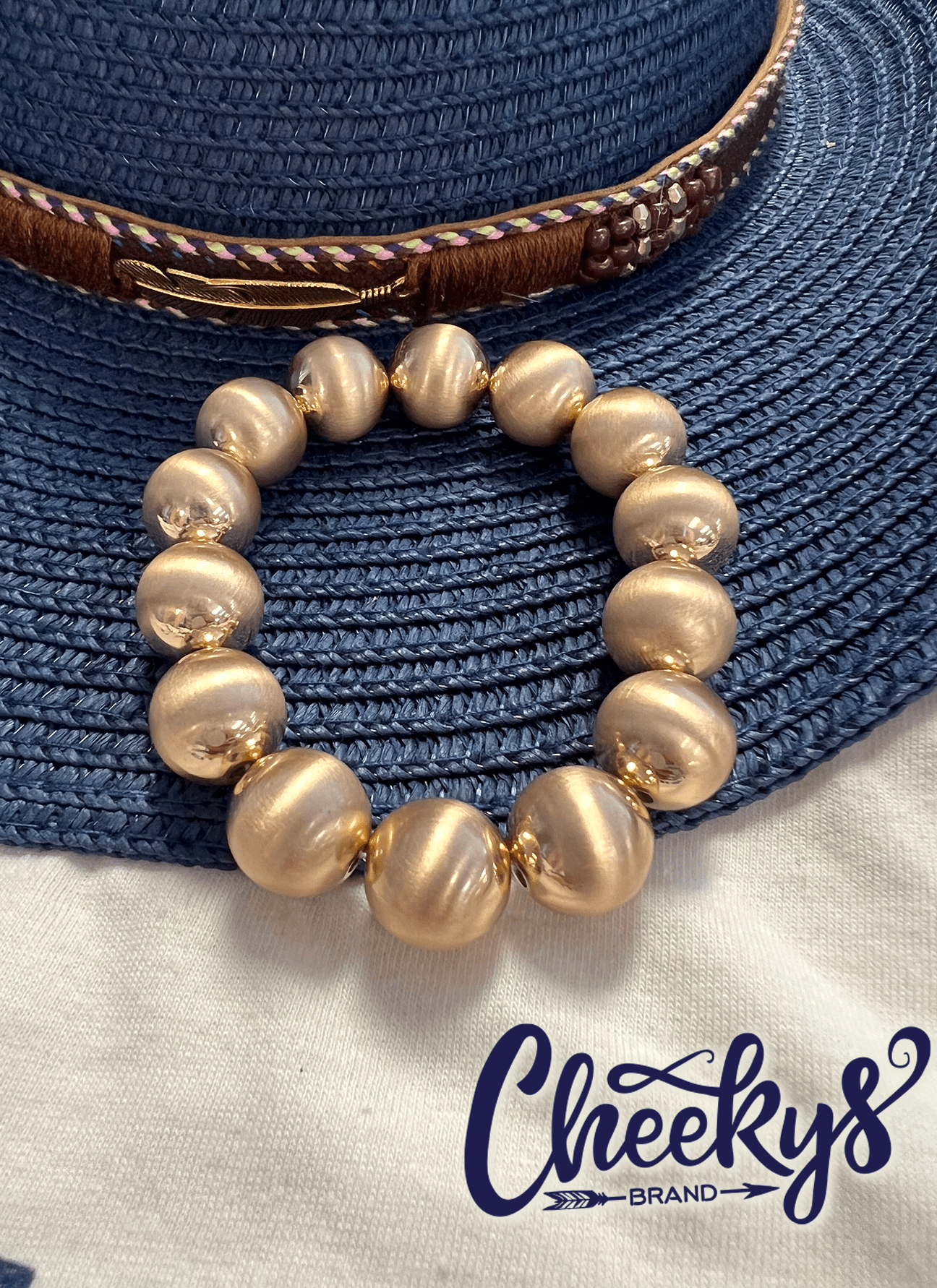 Gold Tone Desert Navajo Pearl Bracelet Cheekys Brand 