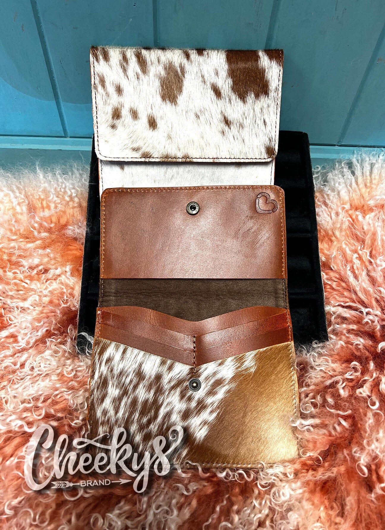 The Riley Leather Flat Wallet in Brown HOH Cheekys Brand 