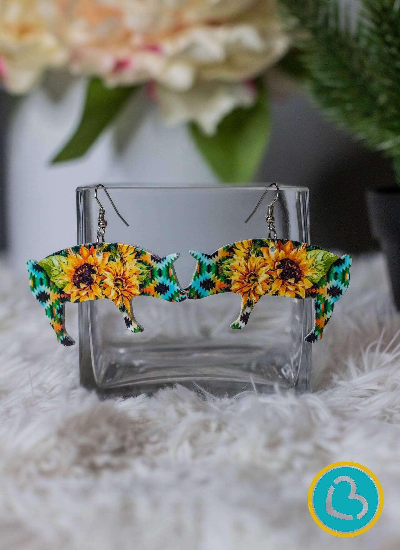 Maybelle Aztec Sunflower Pig Earrings Jewelry 18 
