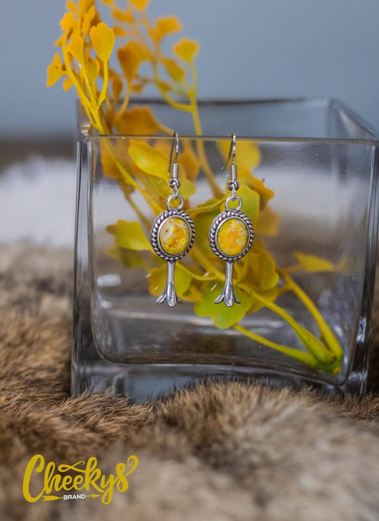 The Callahan Squash Blossom Earrings in Deep Mustard Jewelry 18 