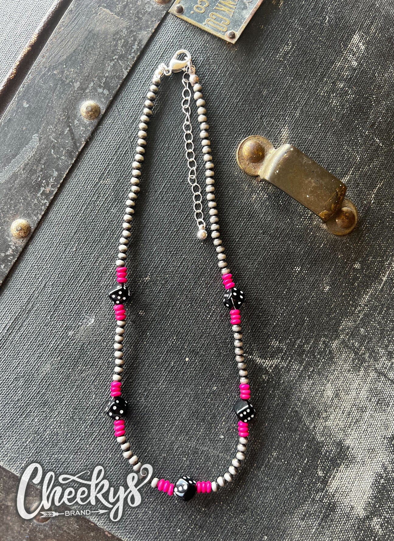 Roll The Dice Pink Color Necklace Cheekys Brand 