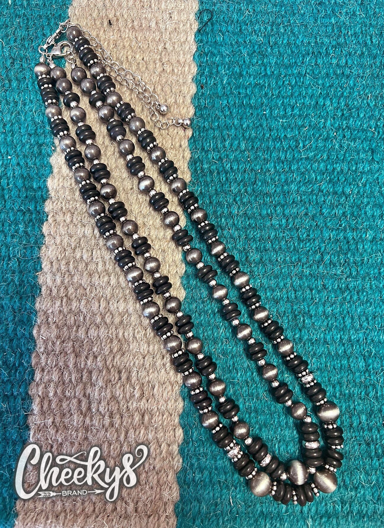 Double Black Navajo Bead Necklaces Cheekys Brand 