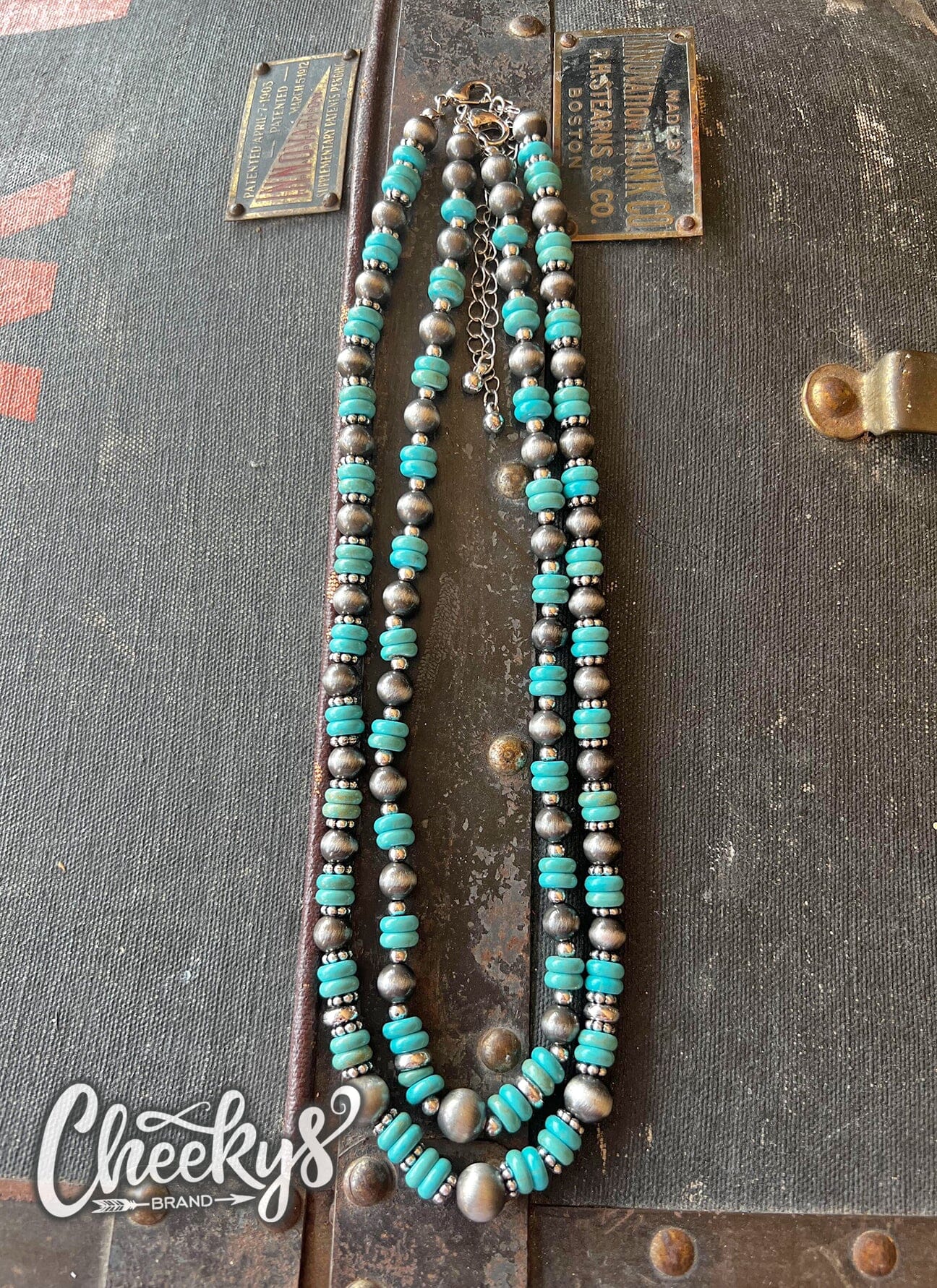 Double Turquoise Navajo Bead Necklaces Cheekys Brand 