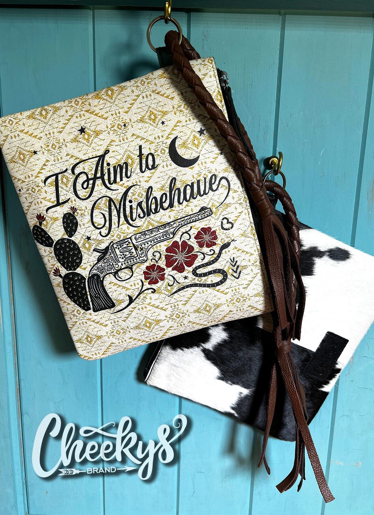 I Ain To Misbehave Wristlet Cheekys Brand NATURAL 