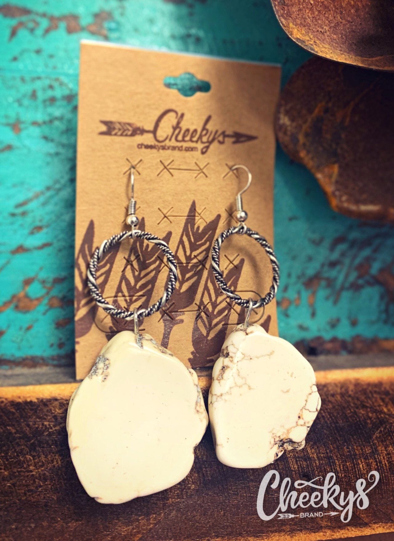 Calamity Jane Natural Stone Earrings White/Silver 18 