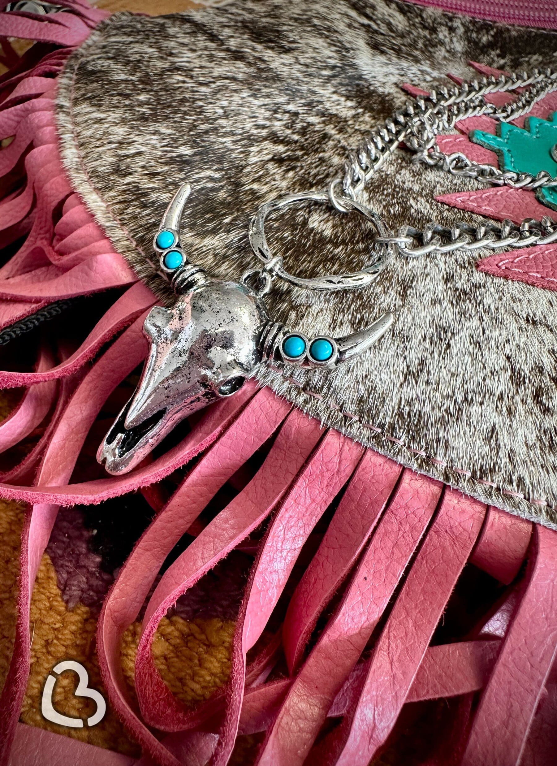 Turquoise Longhorn Double Necklace Apparel & Accessories Cheekys Brand 