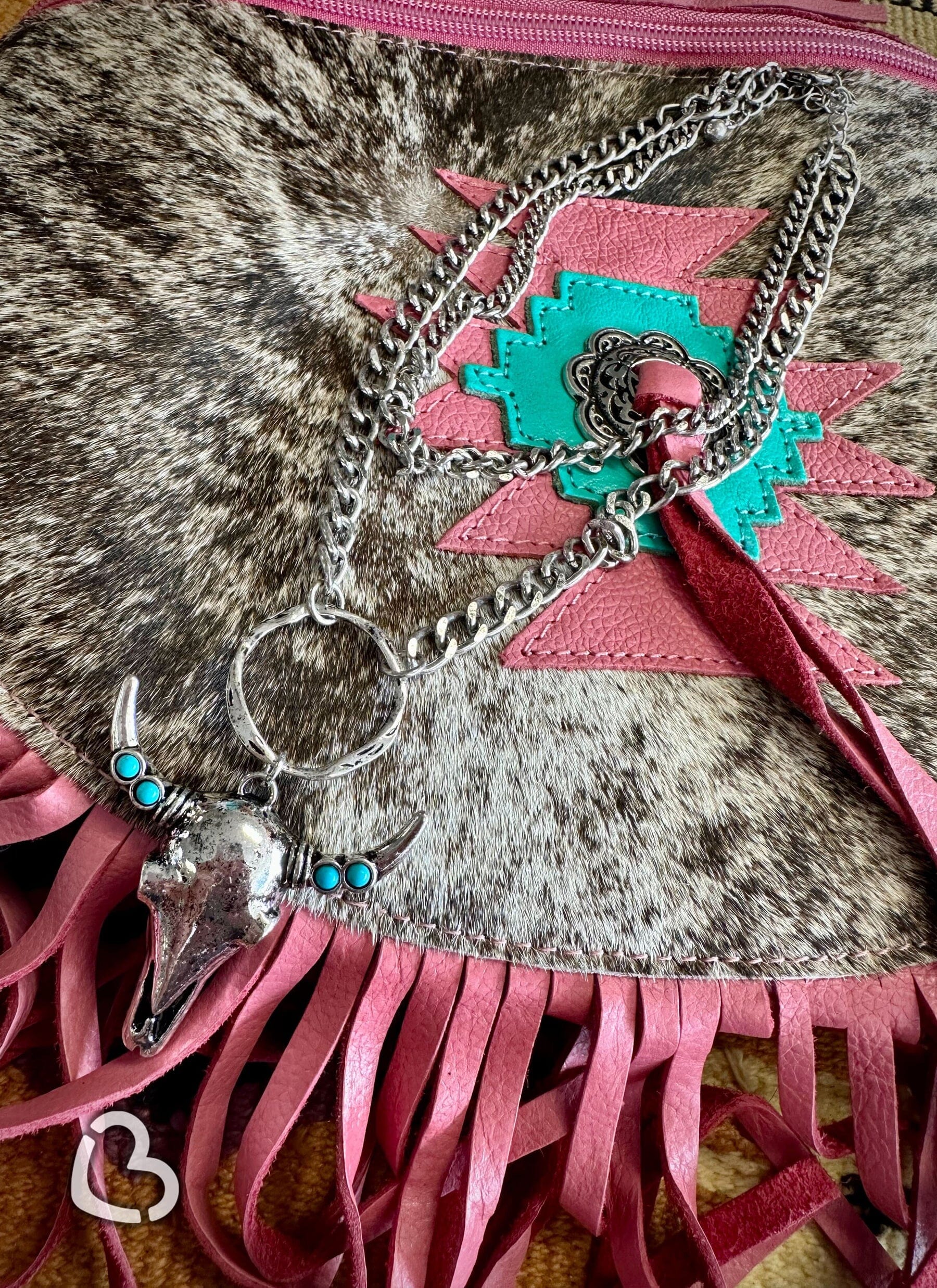 Turquoise Longhorn Double Necklace Apparel & Accessories Cheekys Brand 