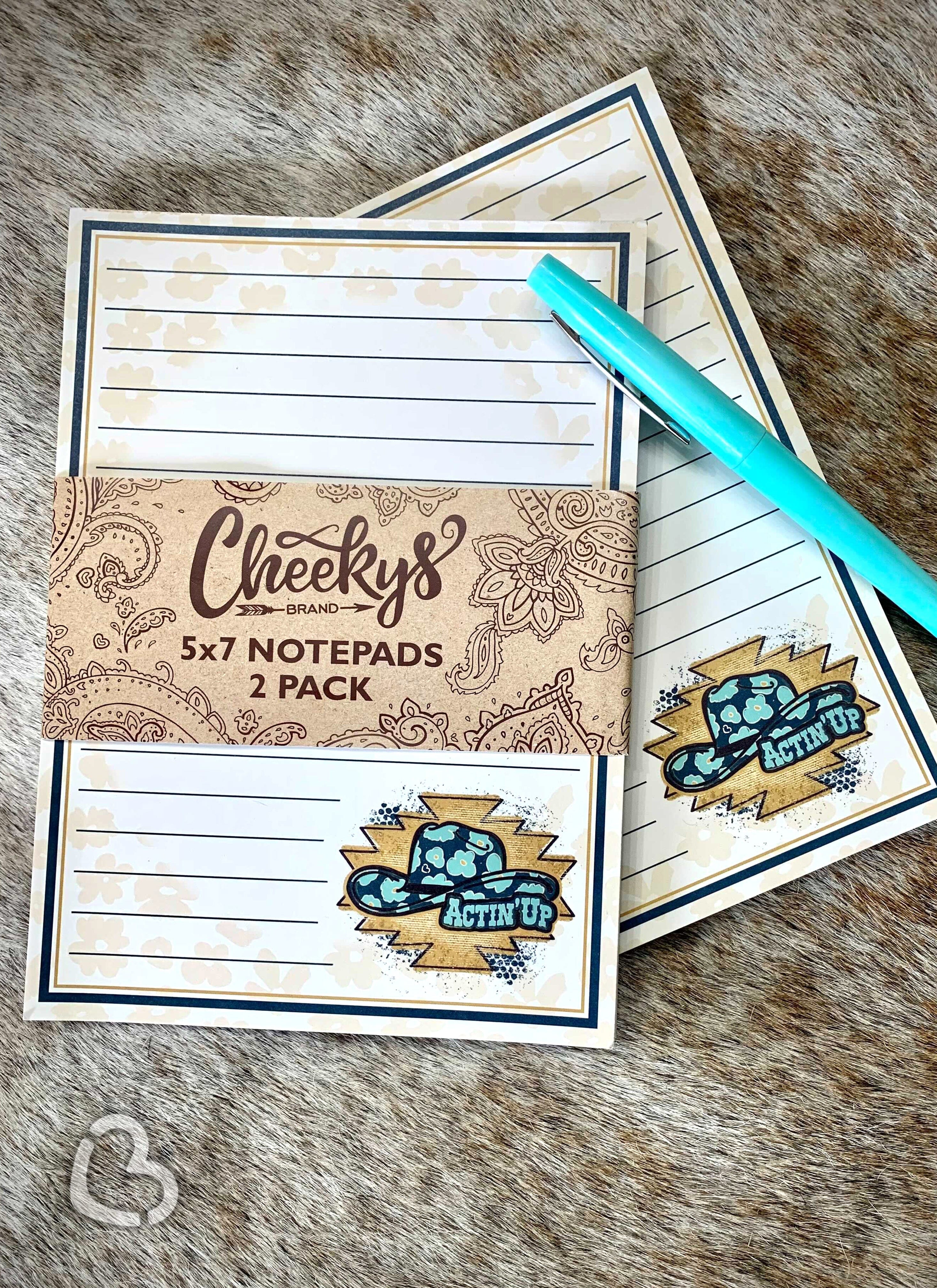 Actin' Up Cowgirl Note Pad Set of 2 Cheekys Brand 