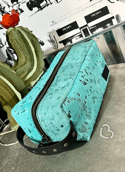 Acid Wash Ditty Bag Leather In Turquoise Accessories Cheekys Brand 