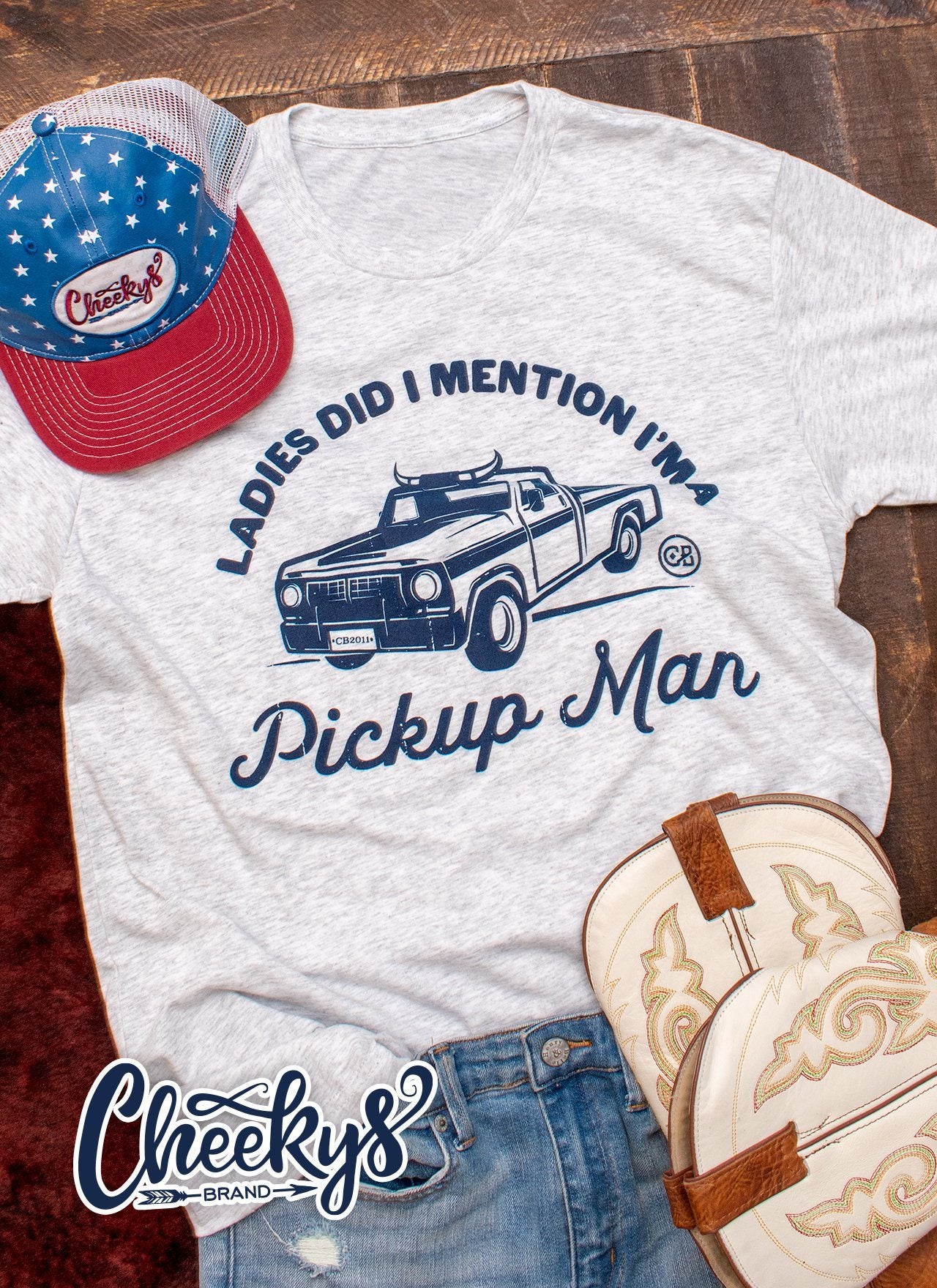 Ladies Did I Mention I'm A Pickup Man Unisex Tee on Heather Caliche Cheekys Apparel 38 