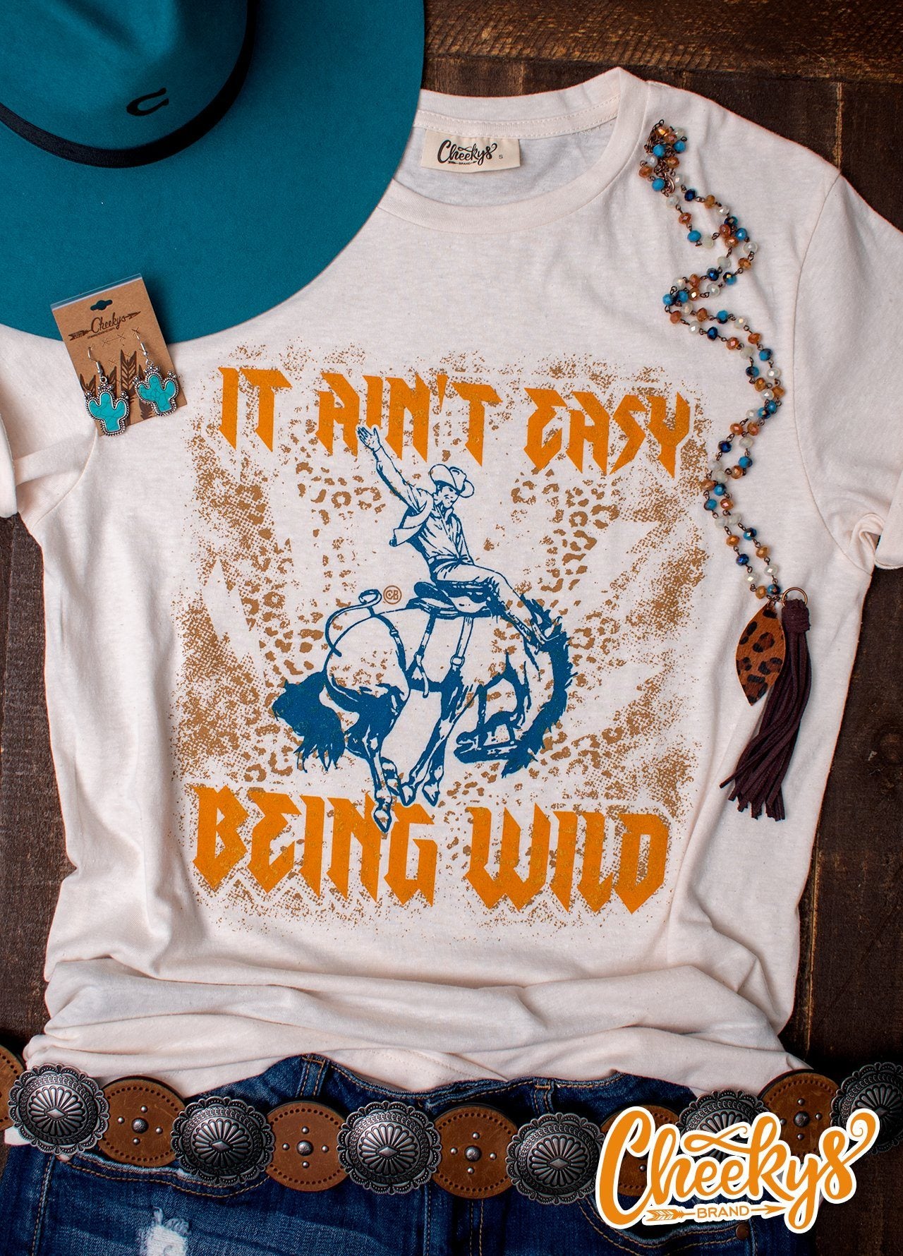 It Aint Easy Being Wild Unisex Tee on Barley White Cheekys Apparel 23 