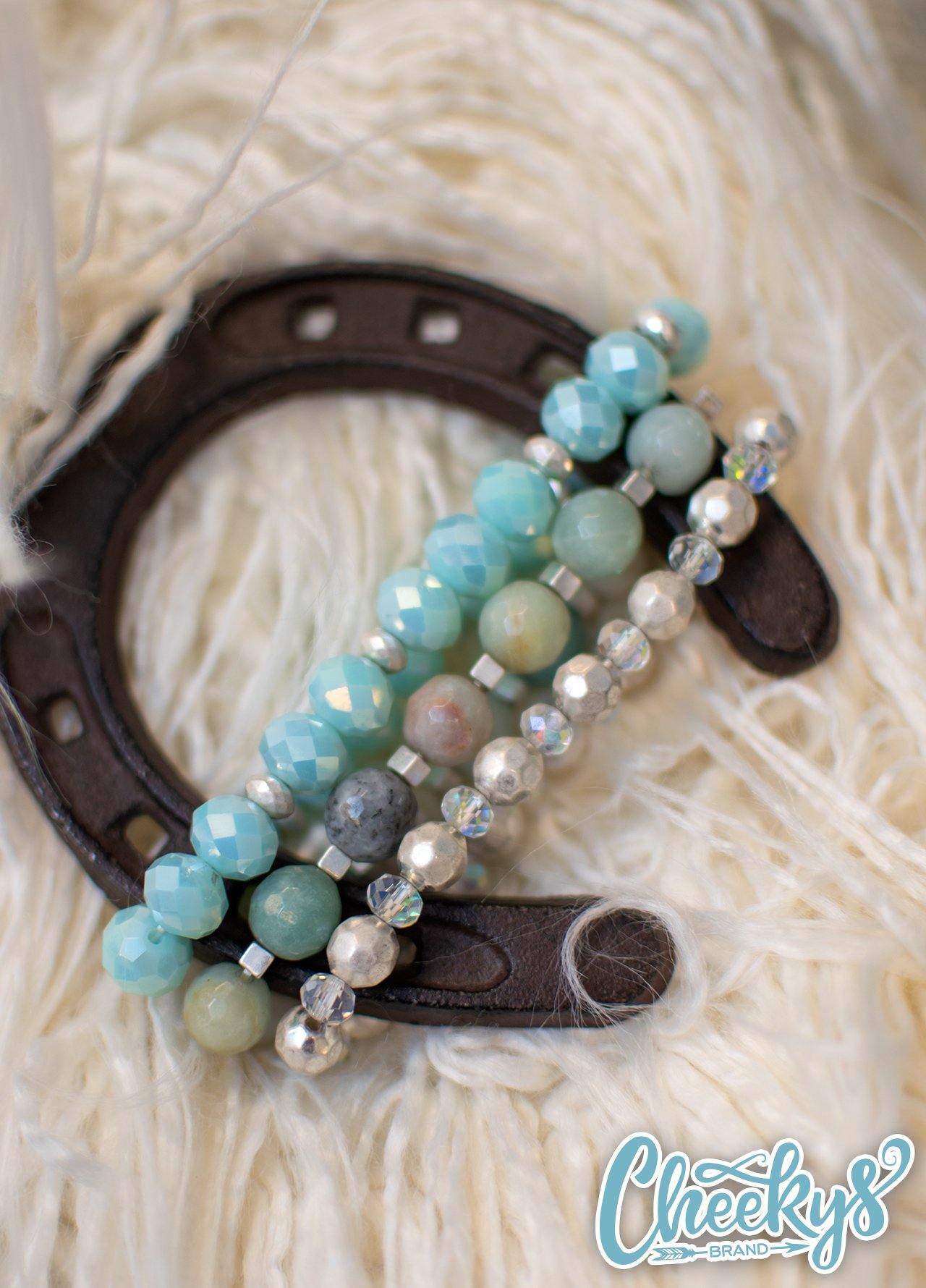 Simply Elegant Aura Sand Salty Stack in Pale Turquoise Jewelry 176 