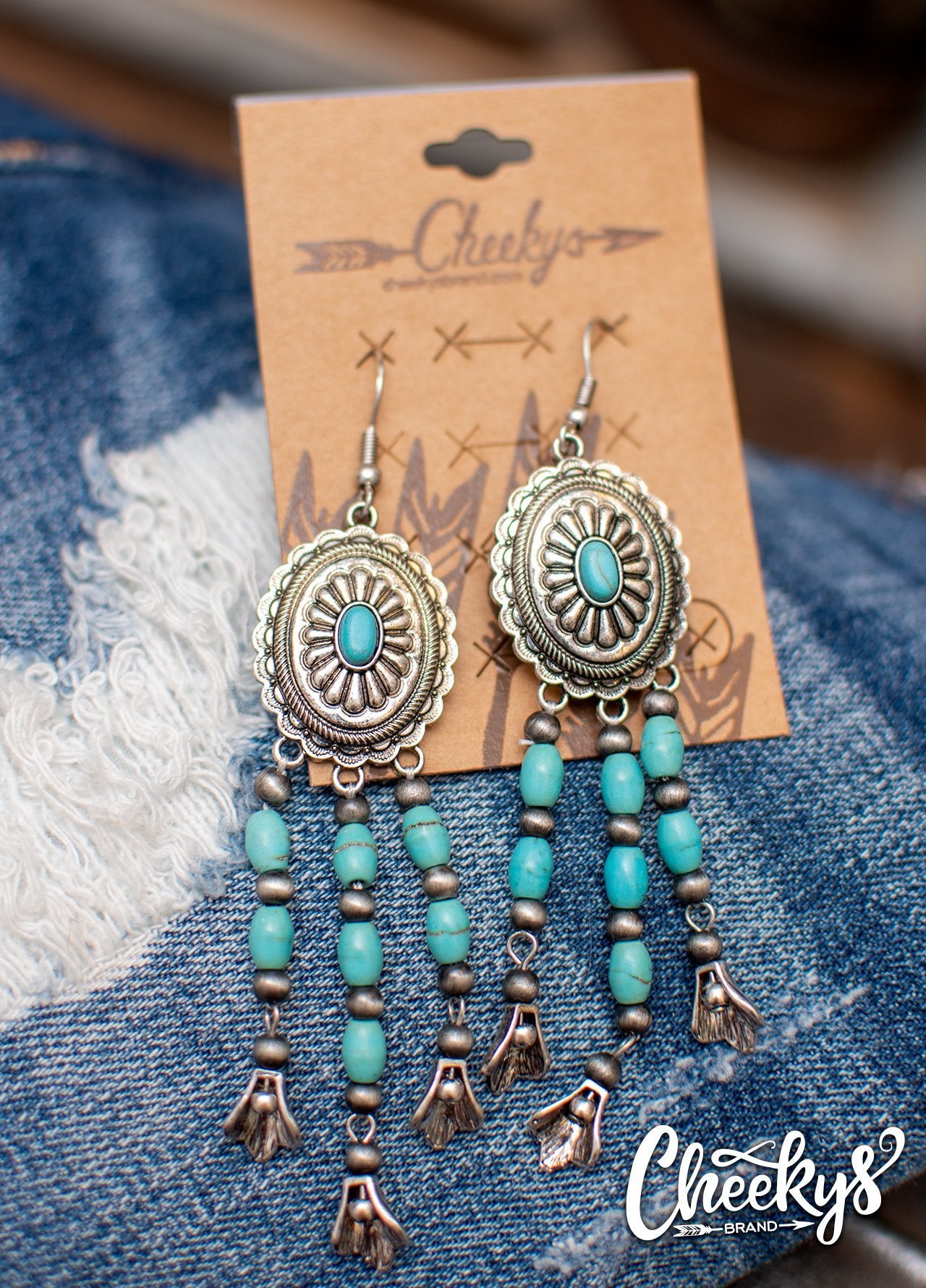 The Naomi Concho and Navajo Pearl Tassel Earrings Jewelry 176 