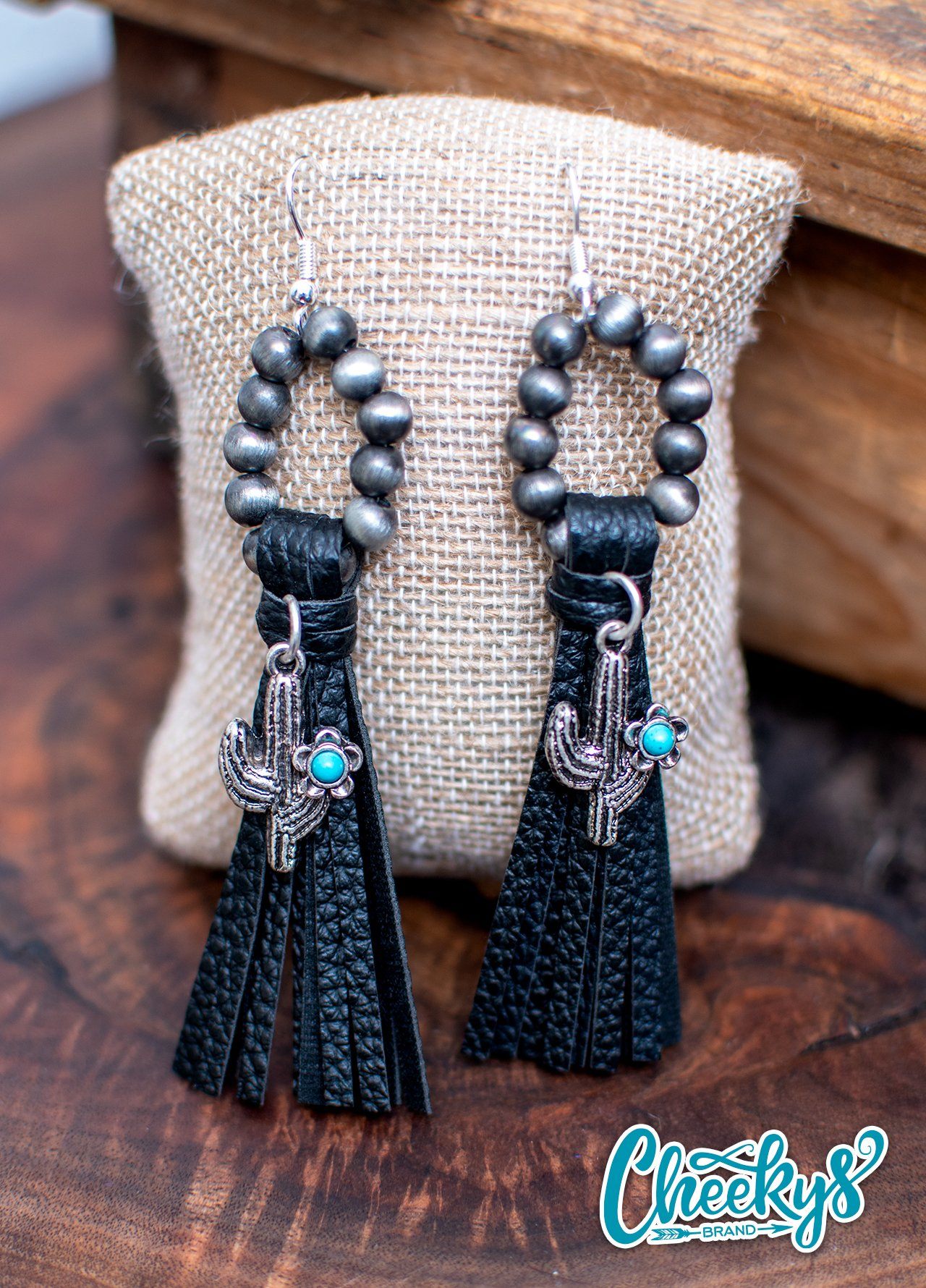 The Bowie Navajo Pearl and Cactus Tassel Earrings! Jewelry 176 