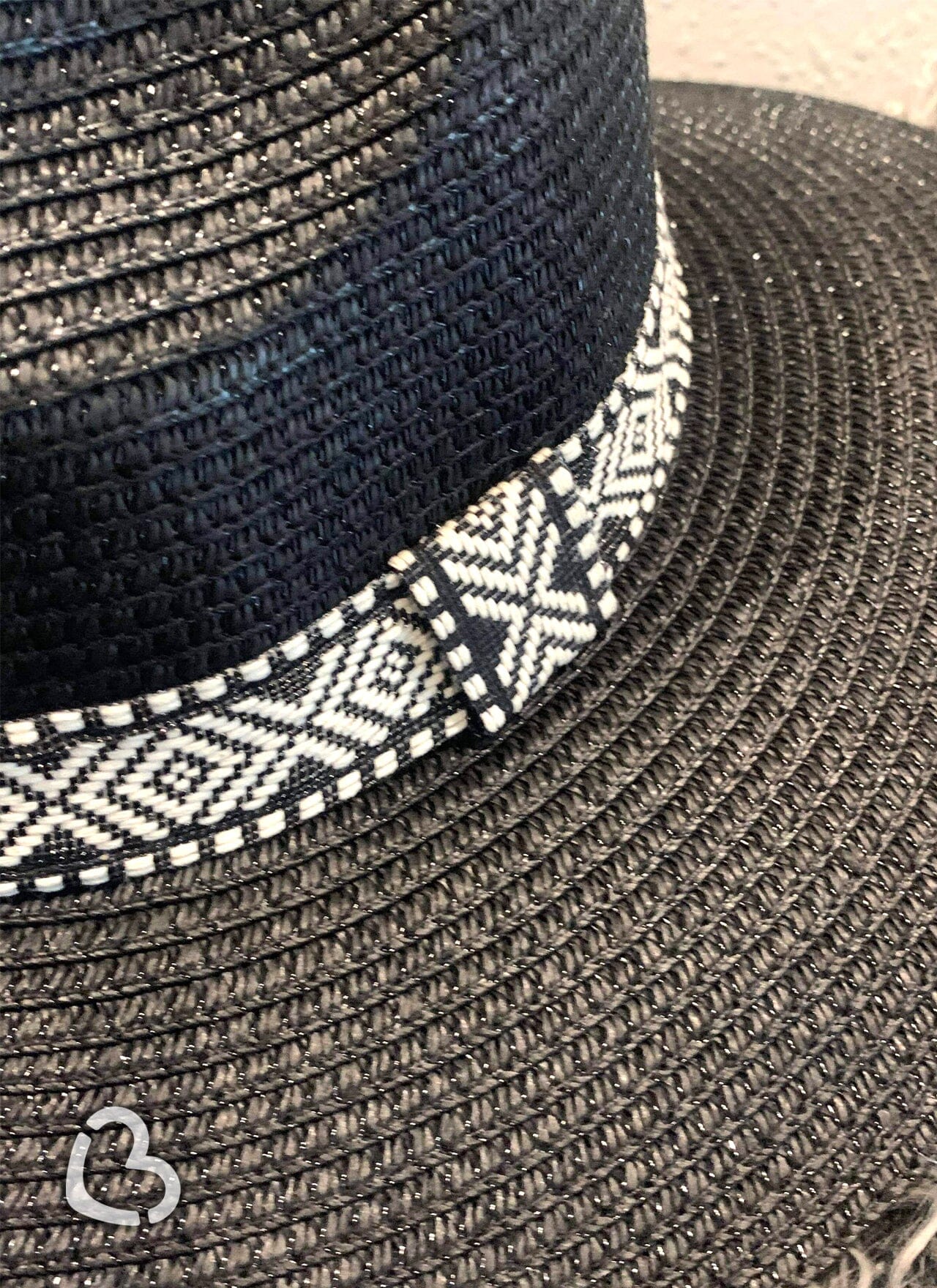Black Tribal Panama Sun Hat Hat Cheekys Brand 
