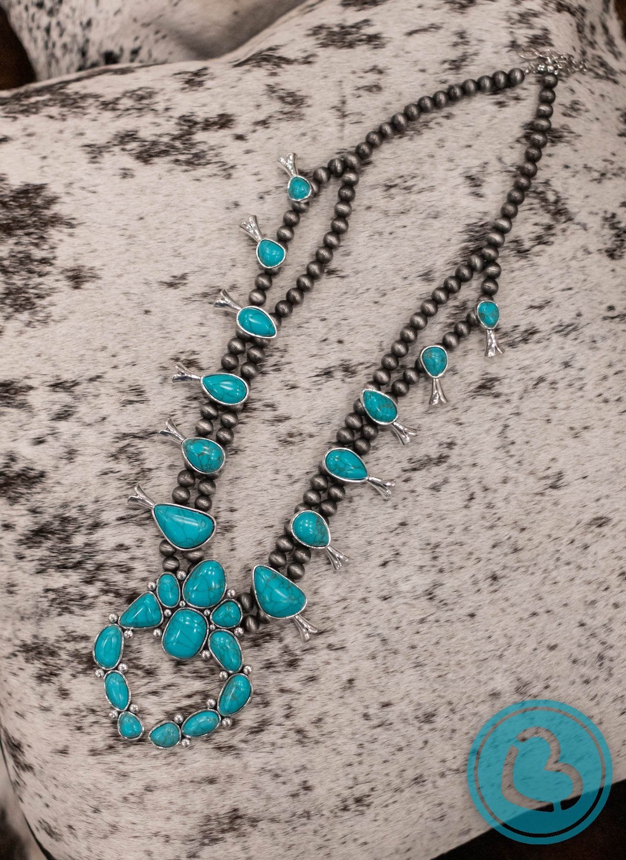 The Harper Squash Blossom Necklace in Turquoise Jewelry 18 