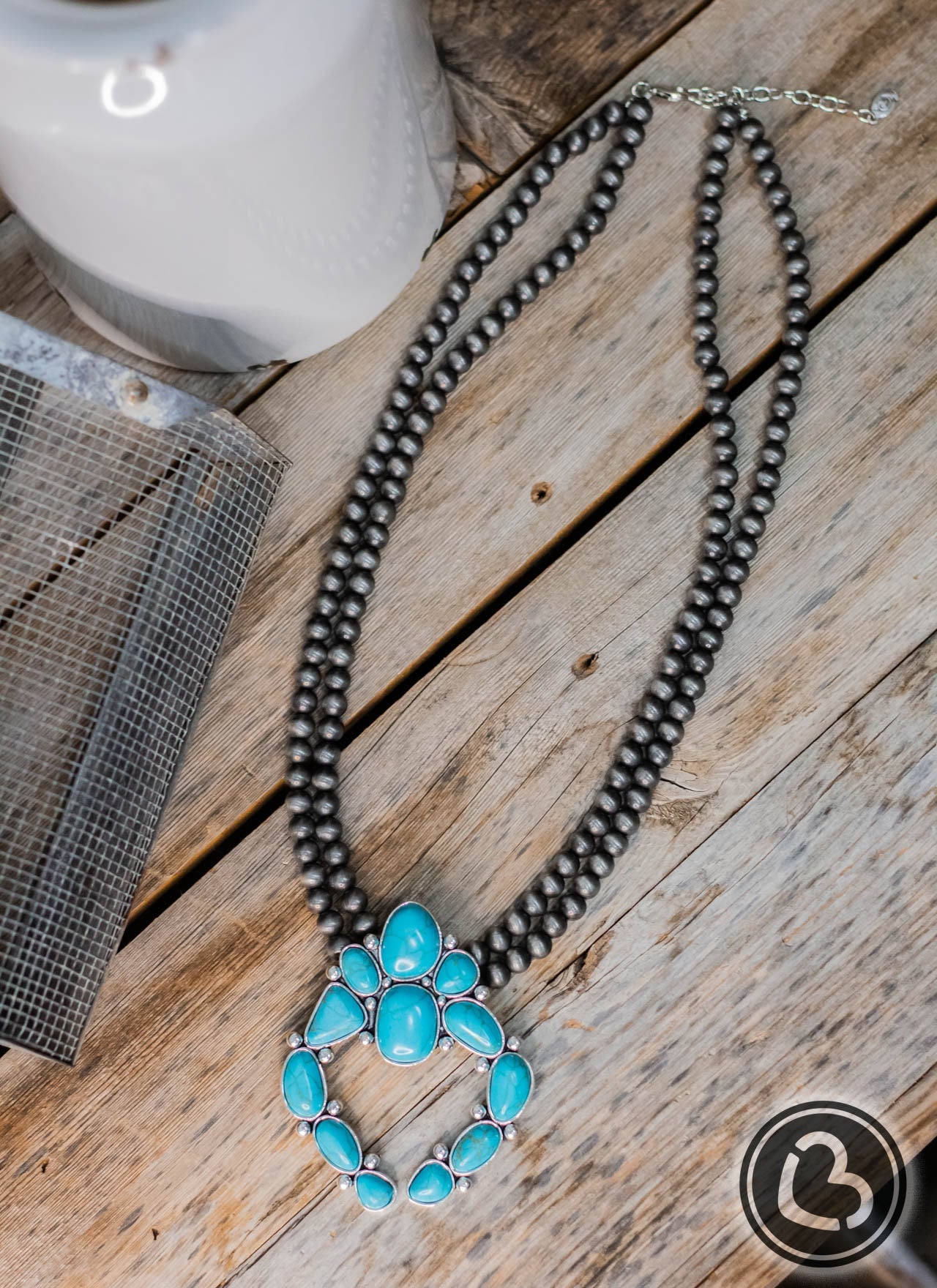 The Dustin Squash Blossom Necklace in Turquoise Jewelry 18 