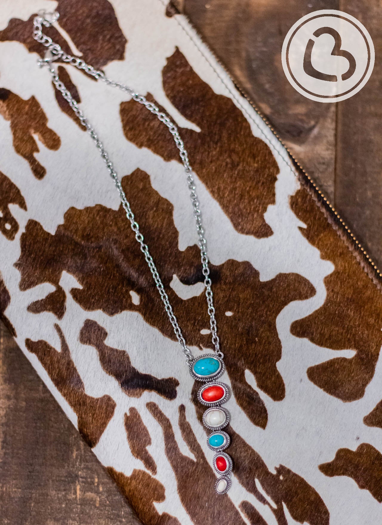 The Dahlia Necklace in Turquoise Red and White Buffalo Jewelry 19 