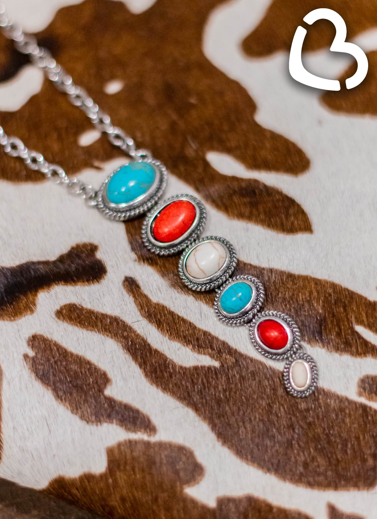 The Dahlia Necklace in Turquoise Red and White Buffalo Jewelry 19 
