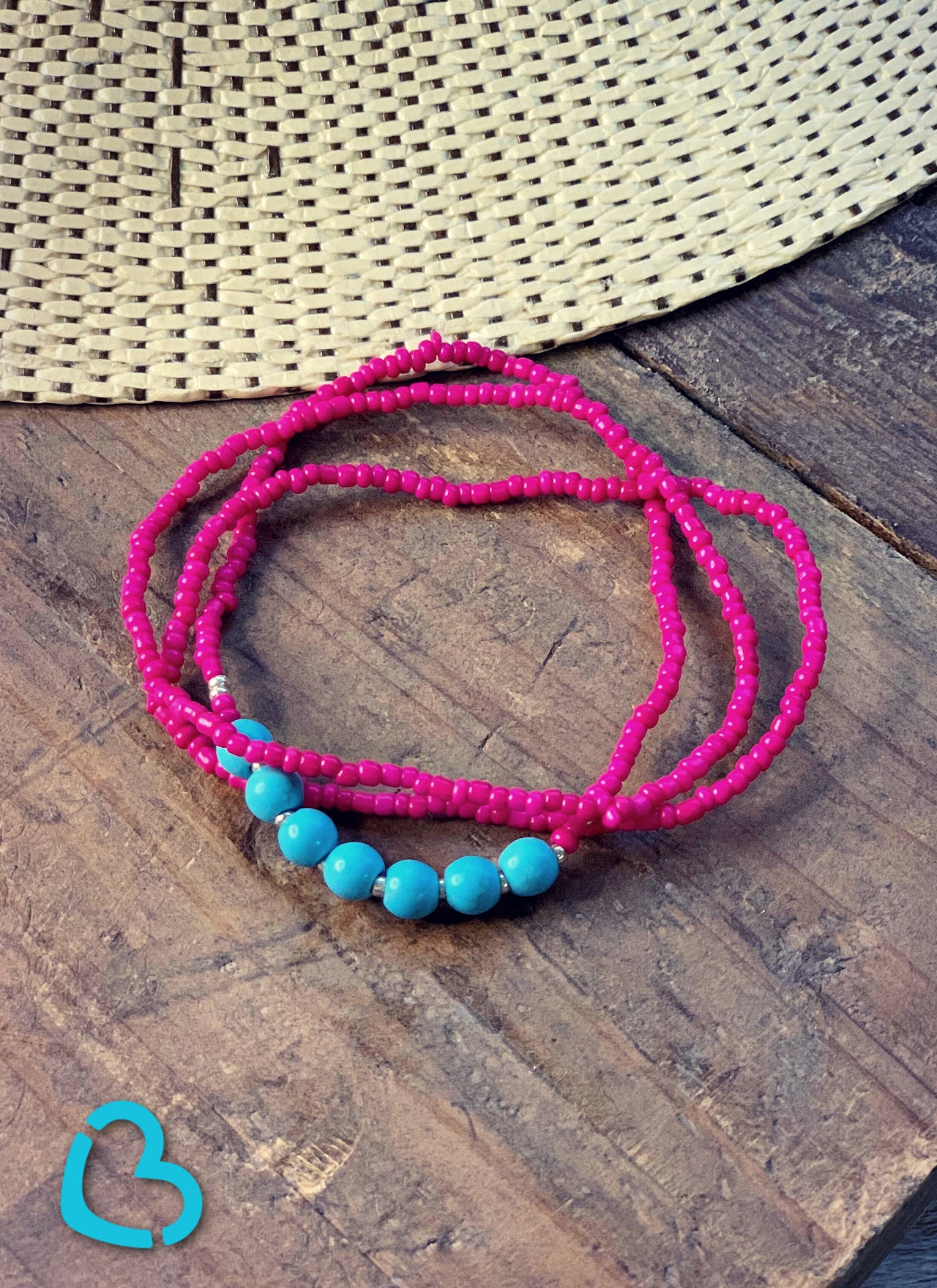 The Hippie Stretch Bracelet Set in Pink Jewelry 176 
