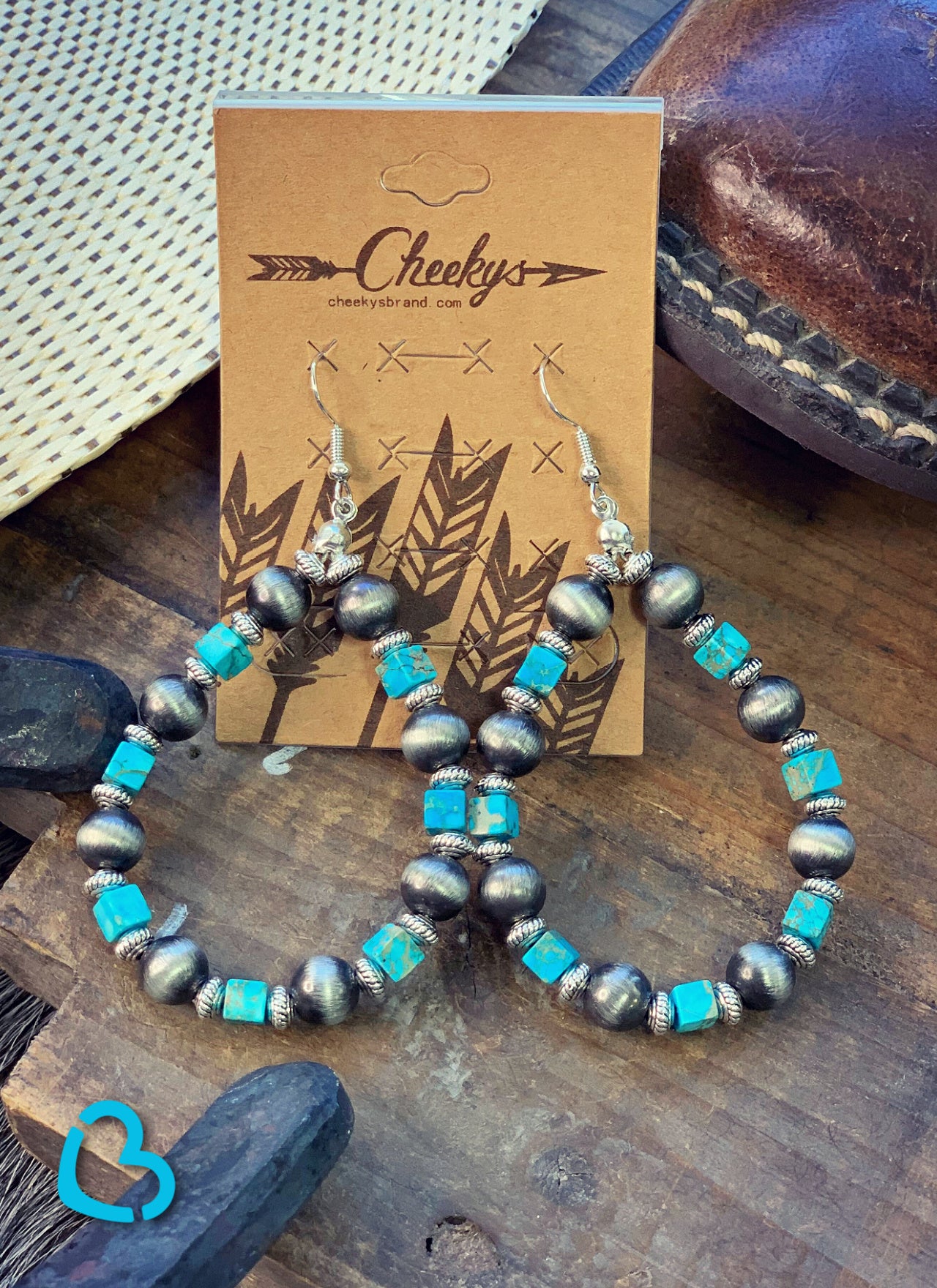 The Heyburn Navajo Pearl Teardrop Earrings in Turquoise Jewelry 18 