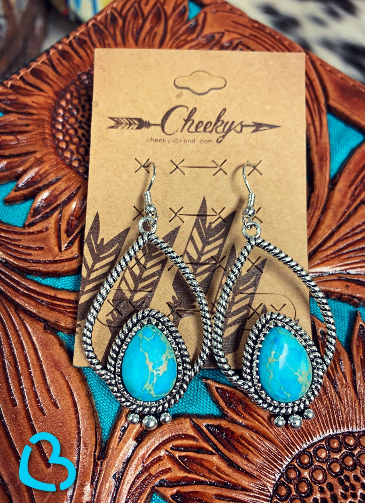 The Castleford Teardrop Earrings in Turquoise and Silver Jewelry 18 