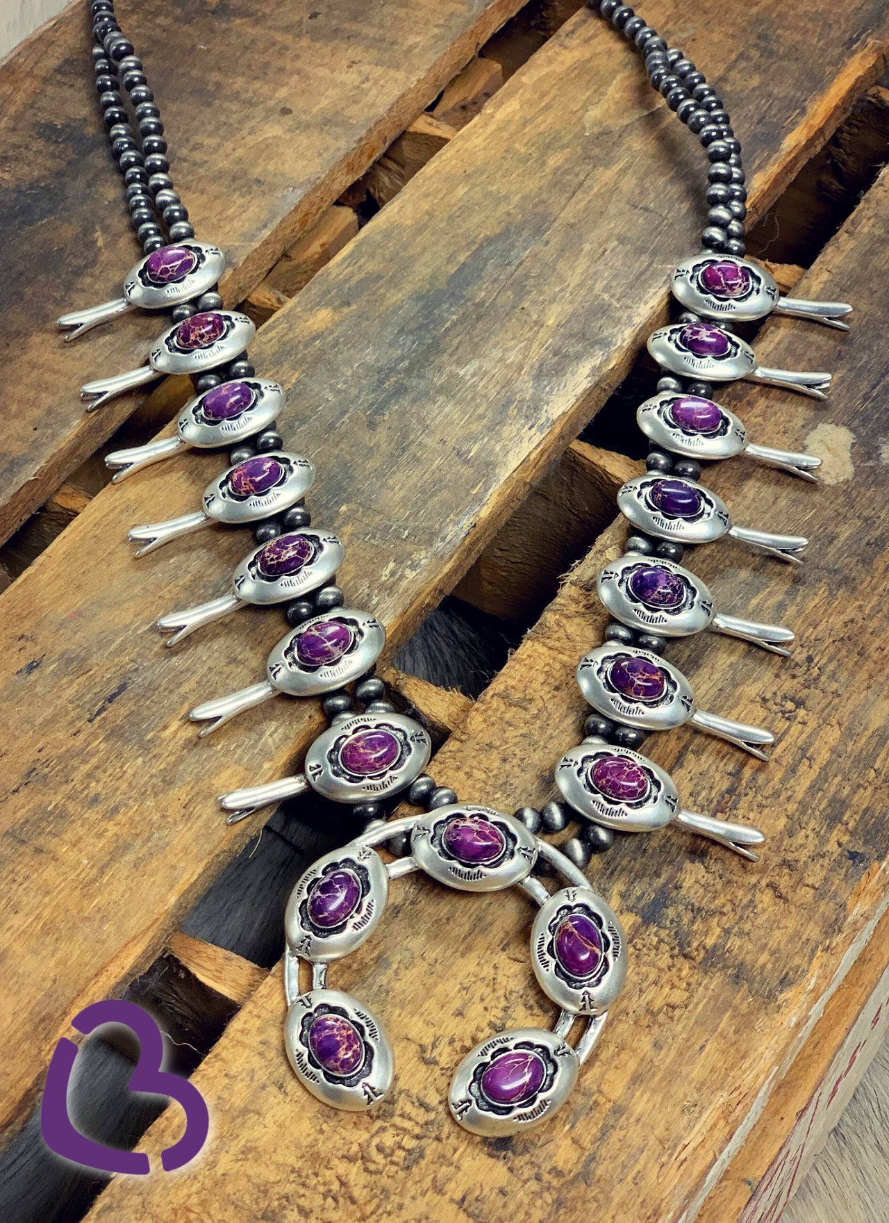 The Victoria Squash Blossom Necklace in Purple Jewelry 18 