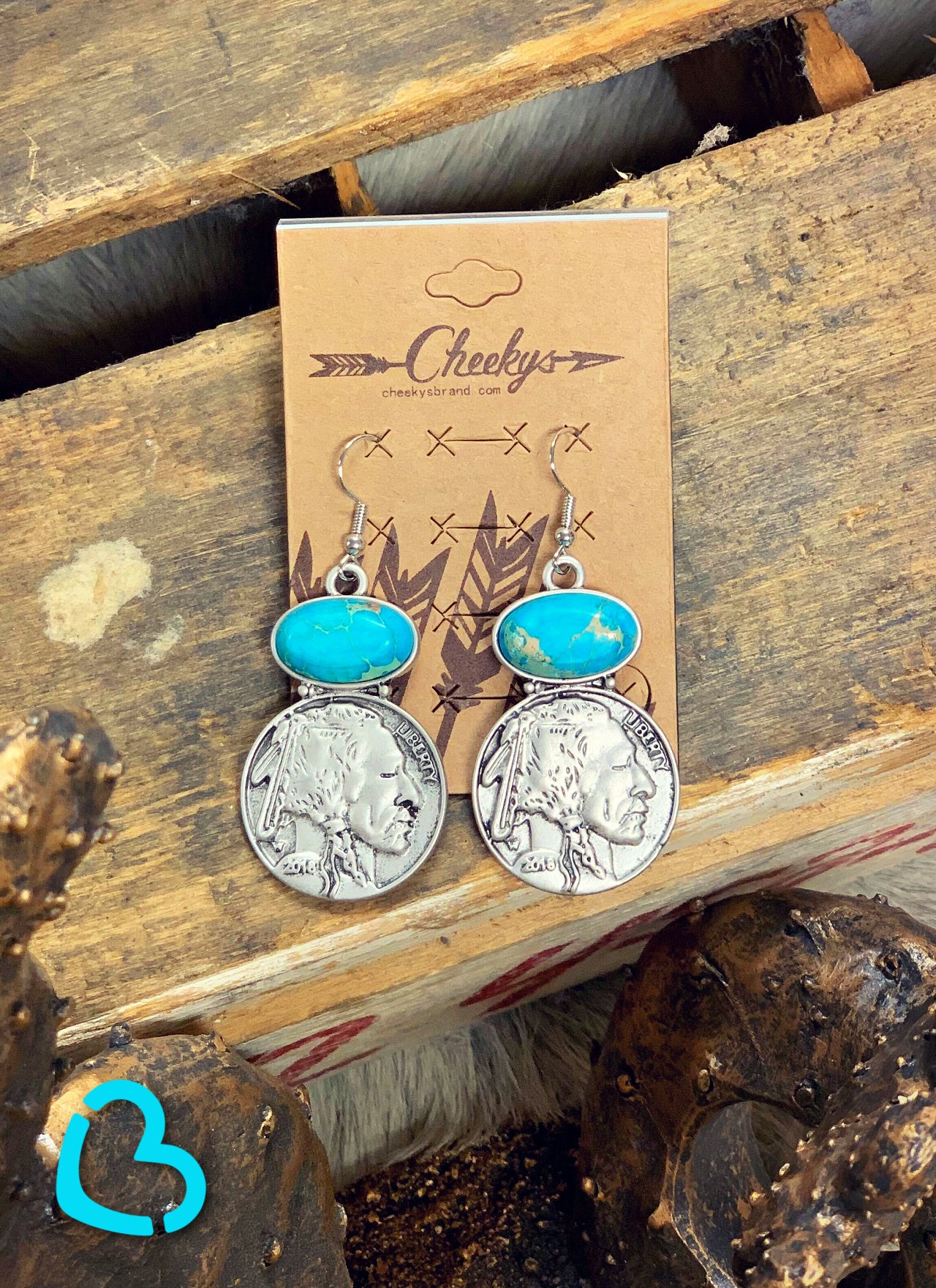 The Shawney Warrior Earrings in Turquoise Jewelry 18 
