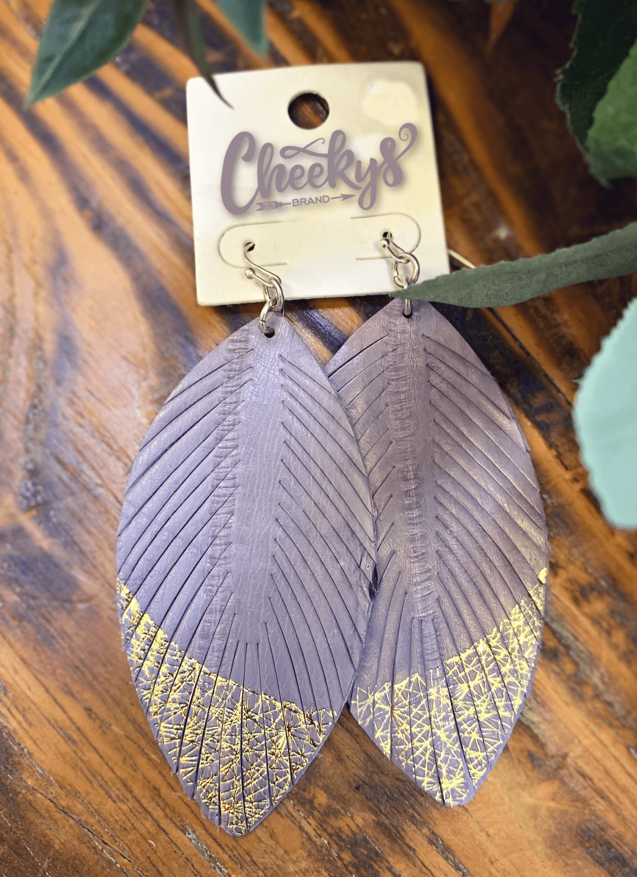 Gold Digger Feather Earrings in Lilac Jewelry 03 