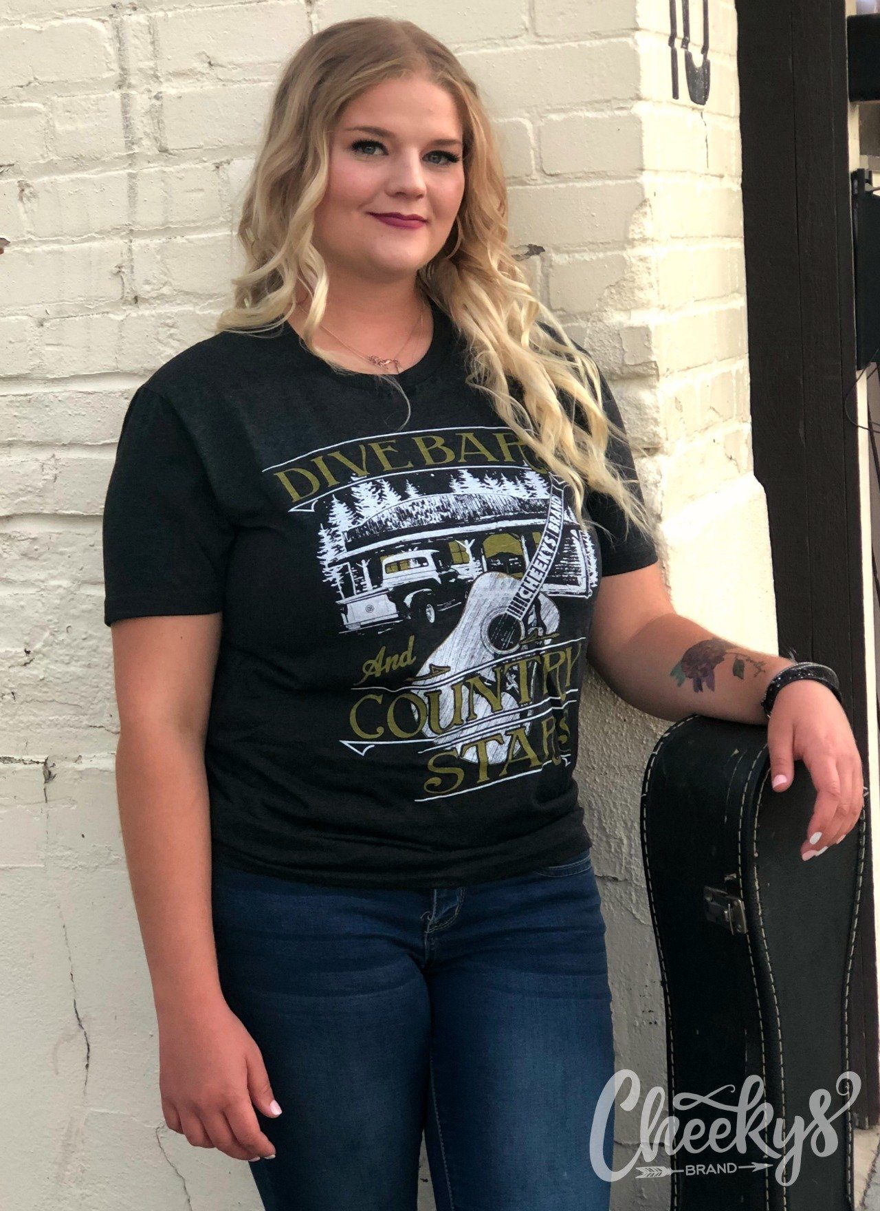 Dive Bars and Country Stars on Vintage Black Unisex Cheekys Apparel 38 