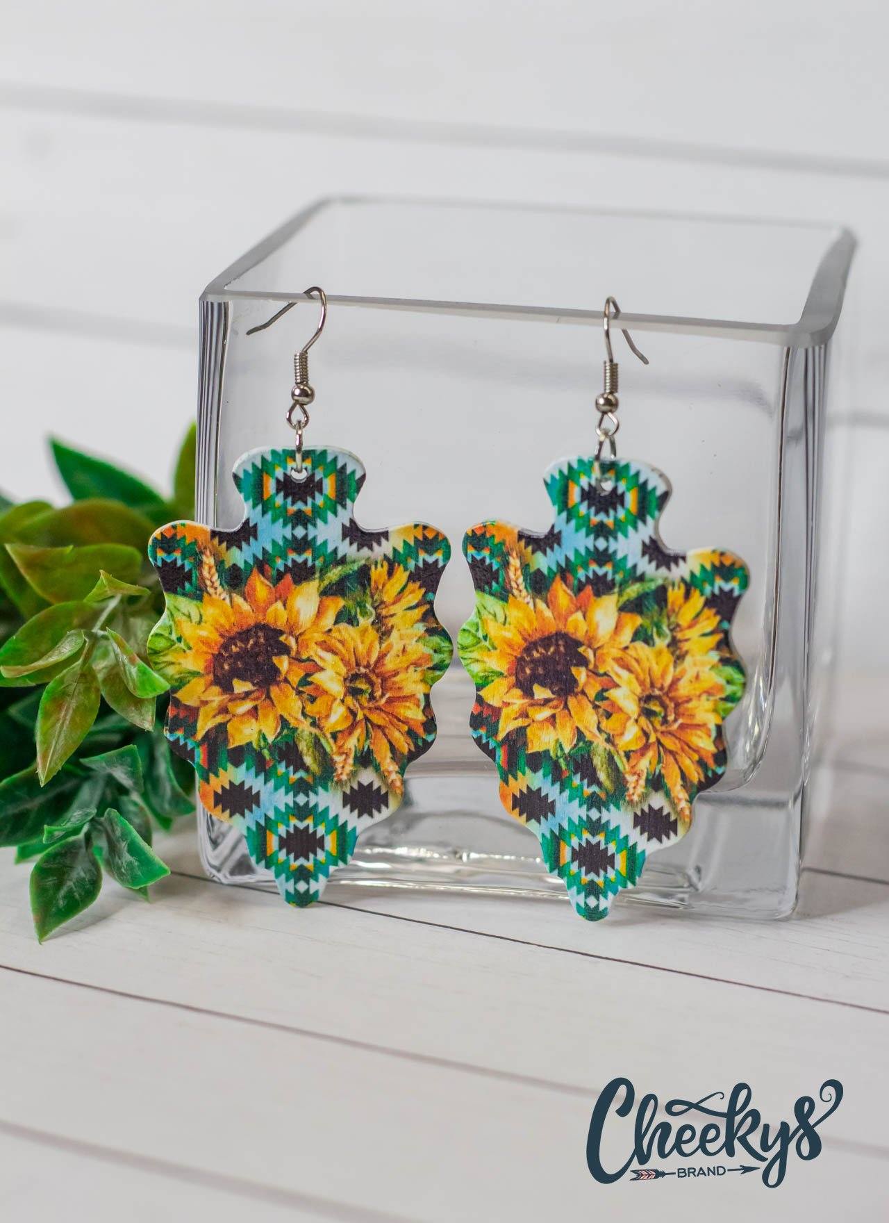 Maybelle Aztec Sunflower Arrowhead Earrings Jewelry 18 