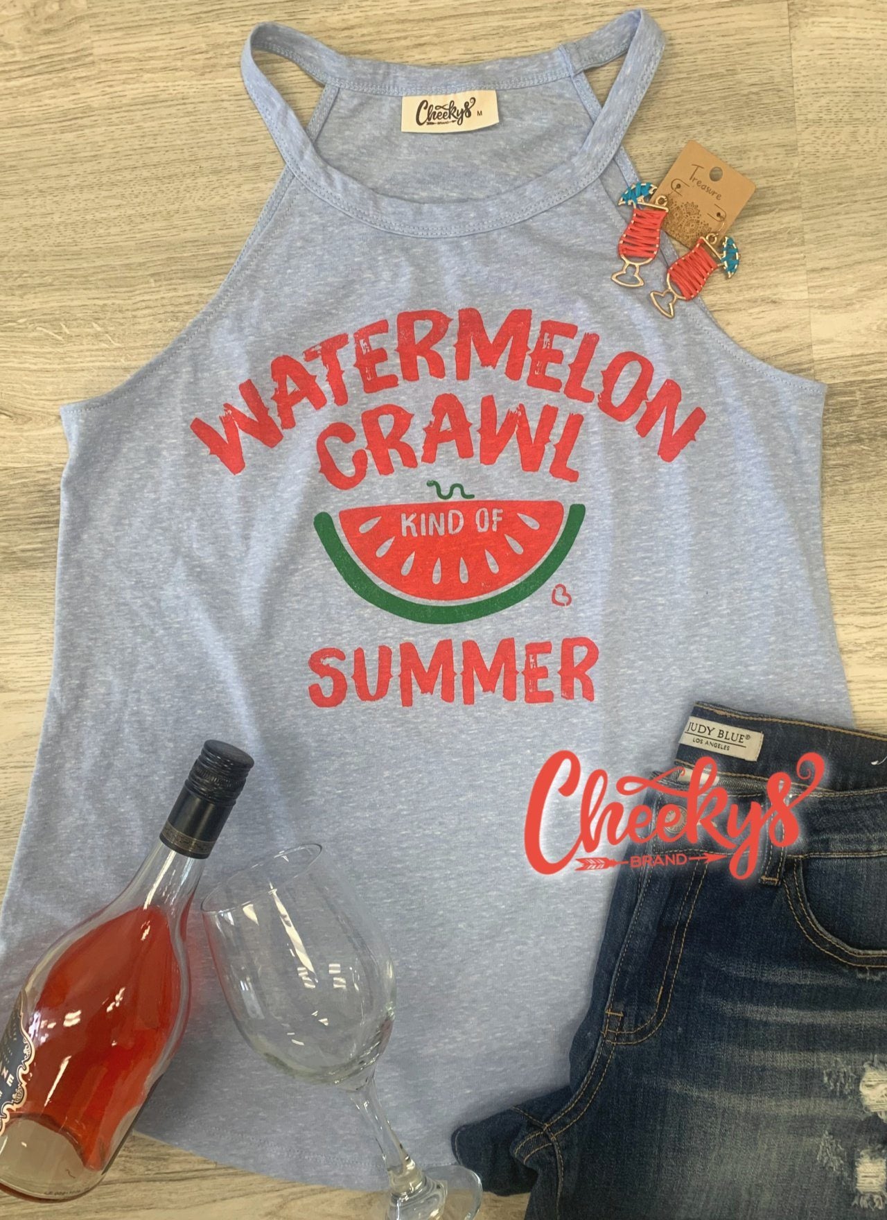 Watermelon Crawl Kind of Summer Tank on Periwinkle Cheekys Apparel 23 