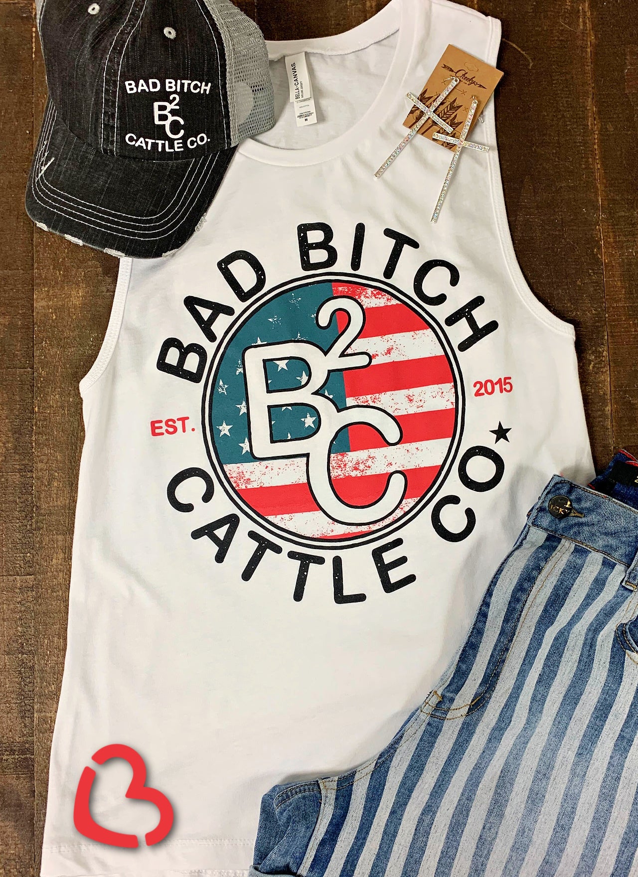 BB Cattle Co. Red White & Blue Tank Cheekys Apparel vendor-unknown 